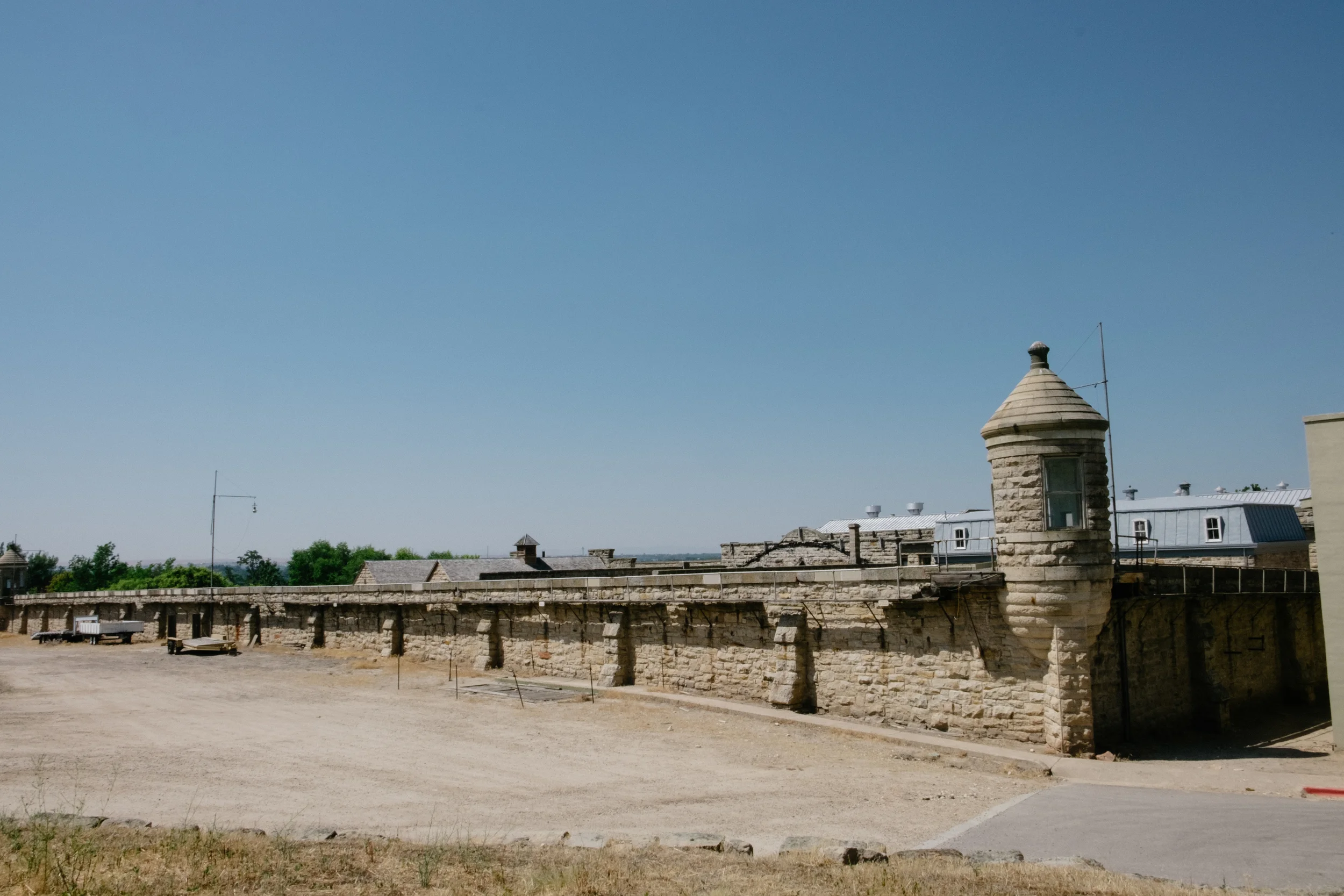 The sandstone walls of the old prison were cut from a quarry overlooking the prison.