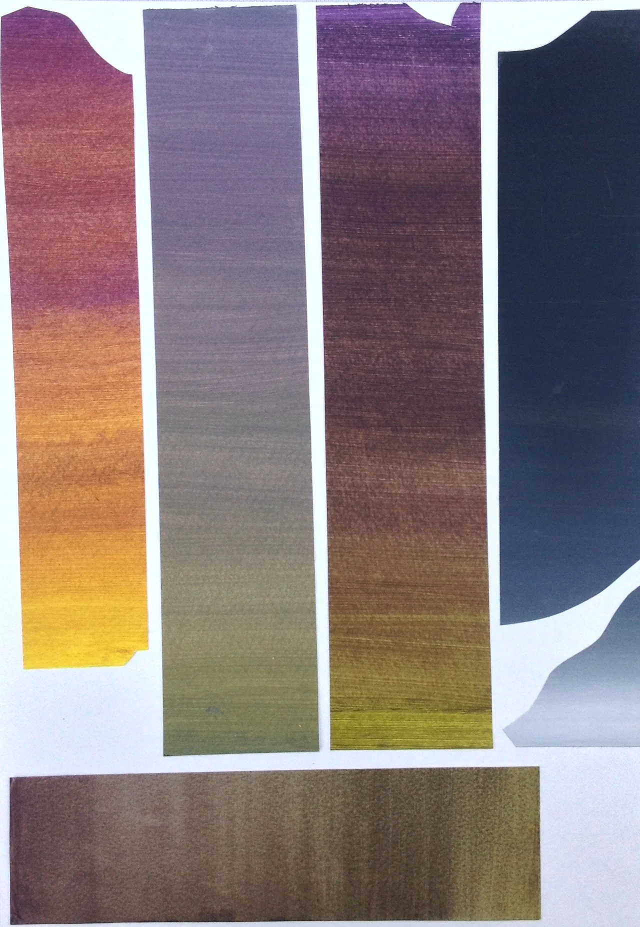 Continuation of strips from painted papers used in exercise 4