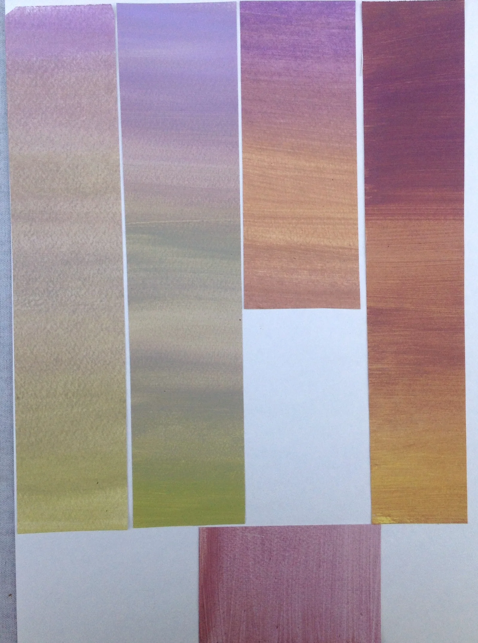 Strips from papers painted for exercise 4