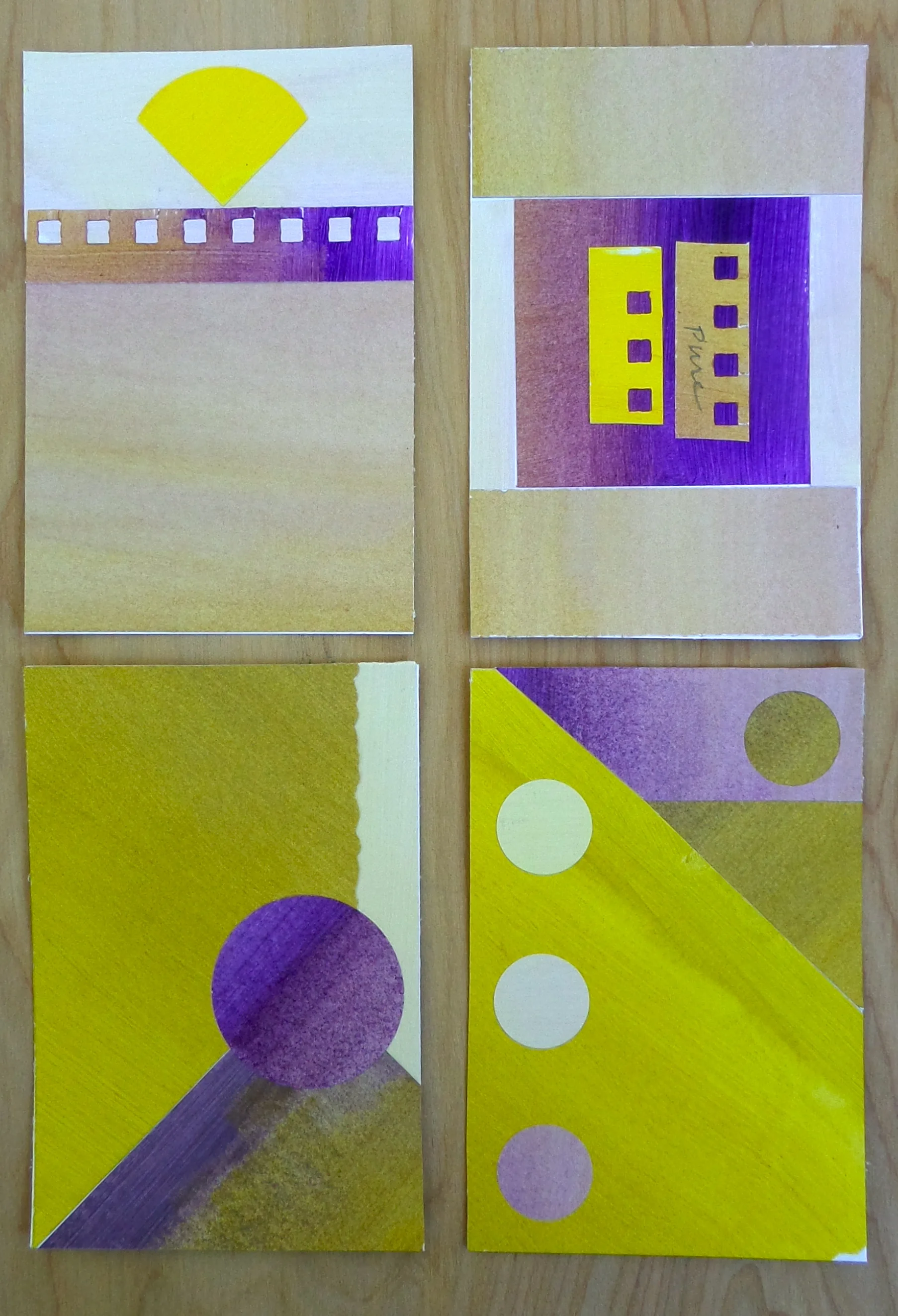 Top left - assignment one, top right - assignment two, bottom left - assignment three, bottom right - assignment four.