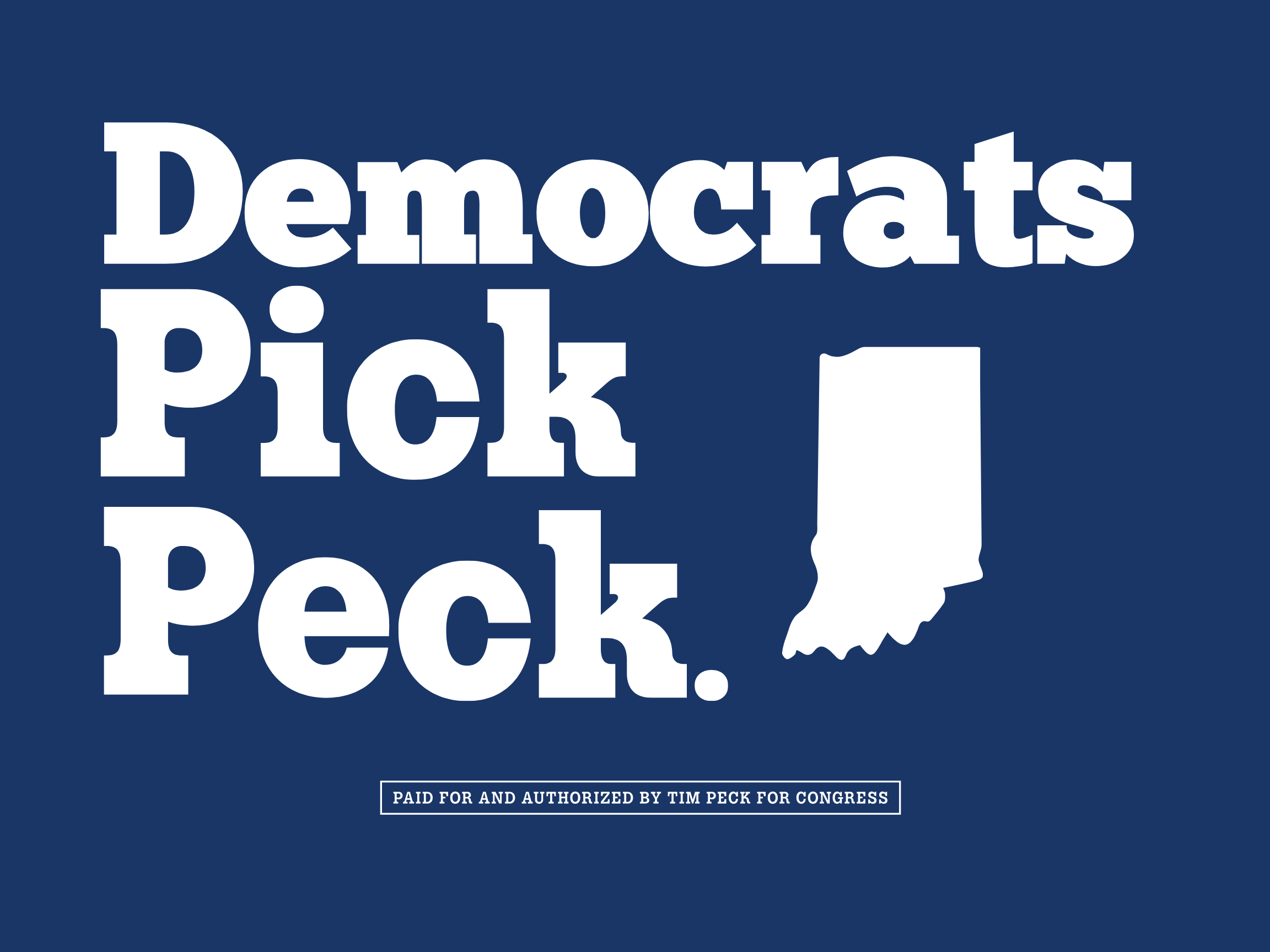 DEMOCRATS PICKS PECK - STANDARD YARD SIGN