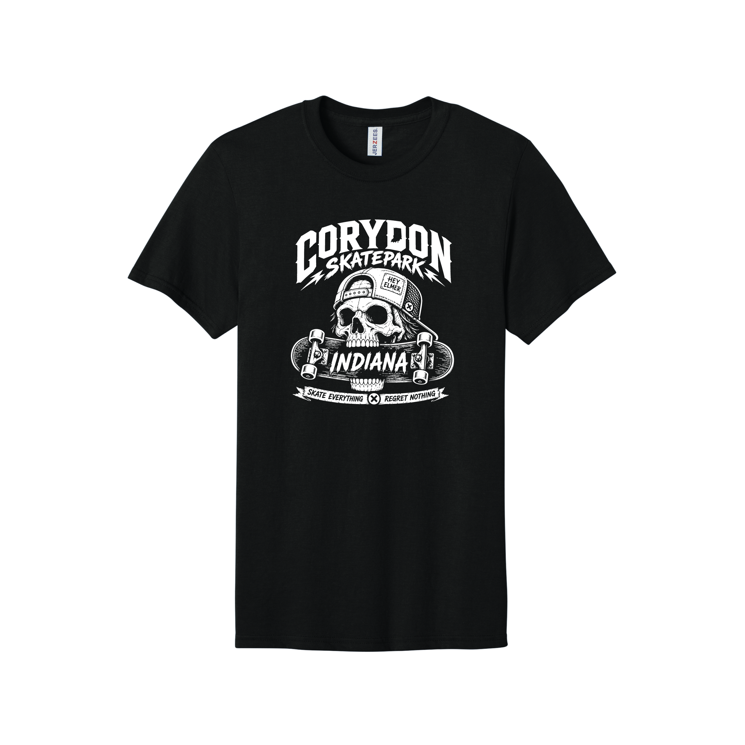 SKATEPARK SKULL ON BLACK TEE - YOUTH/ADULT
