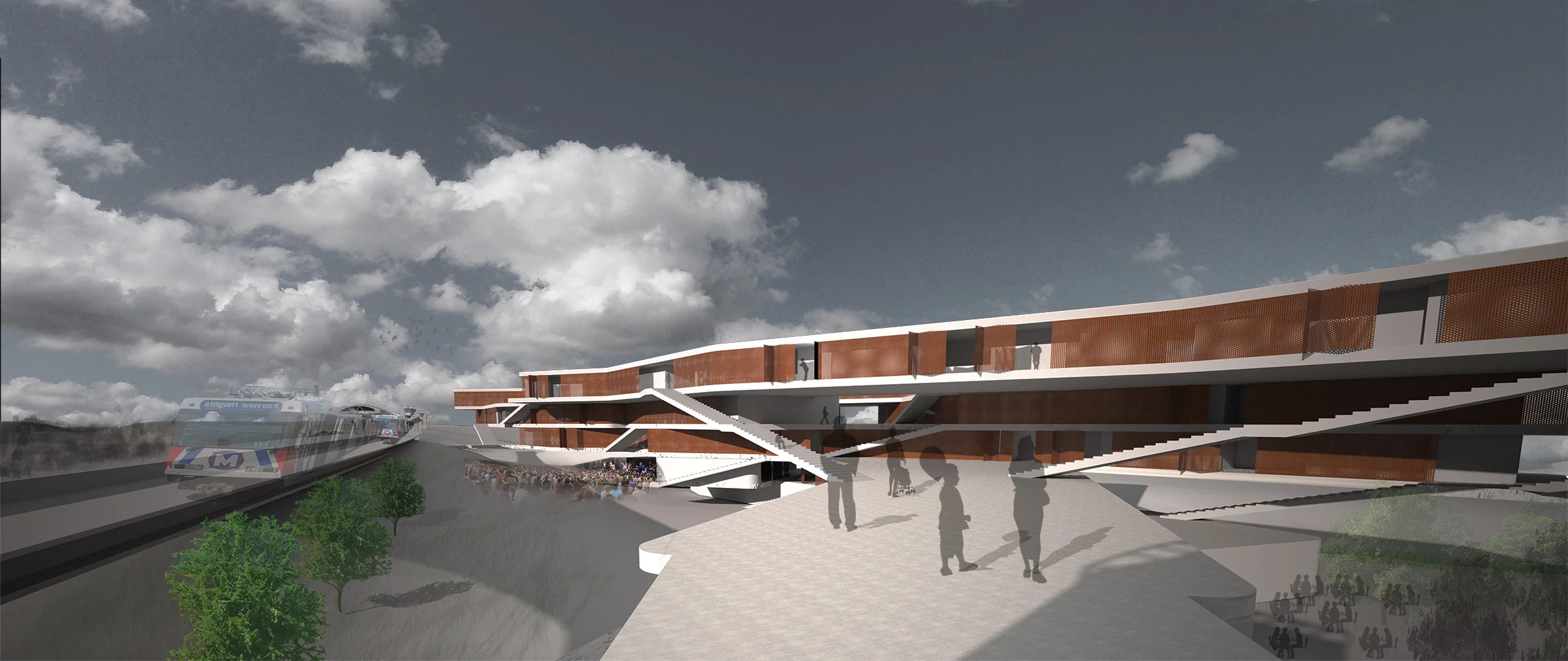  View approaching from the Shrewsbury MetroLink terminal 