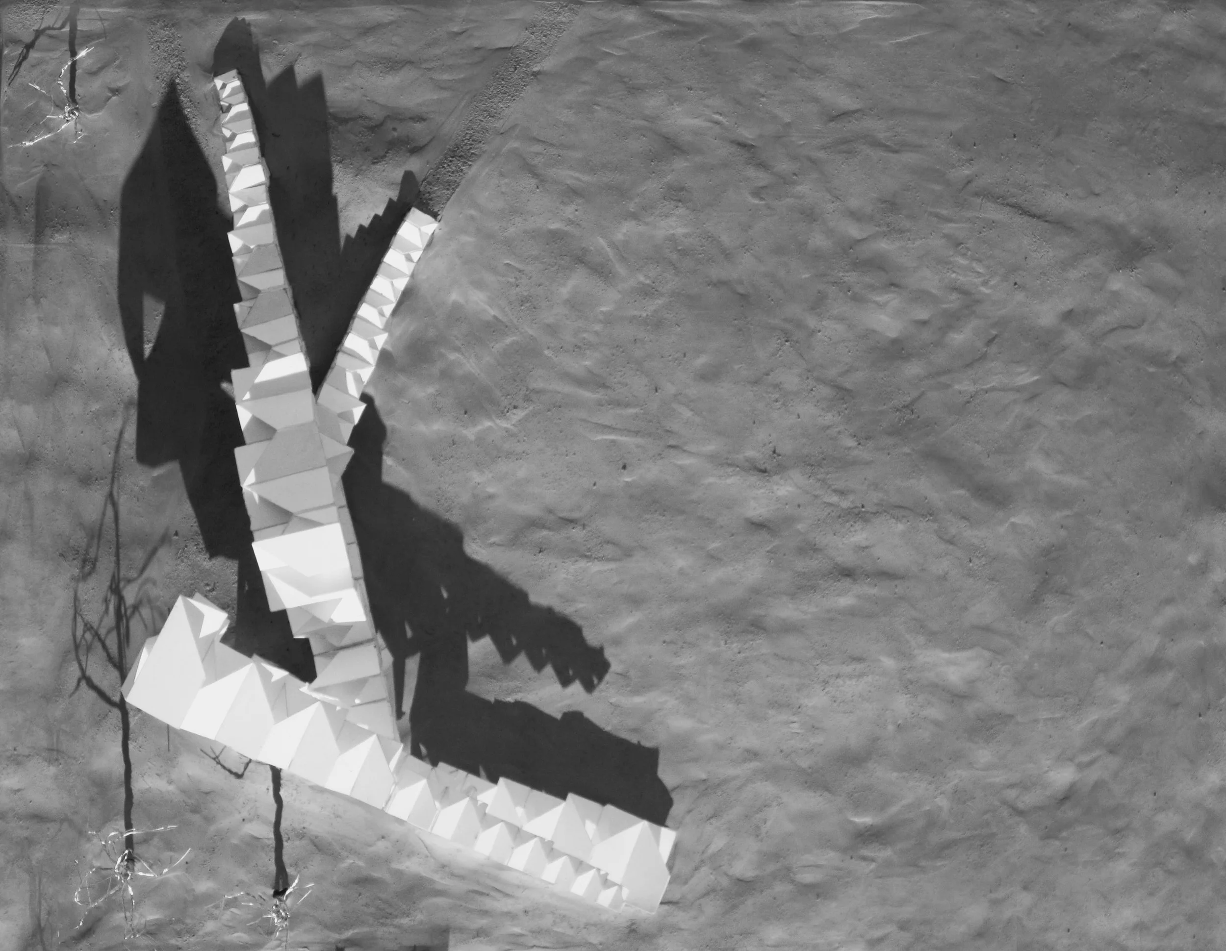  scaling modules to create a pavilion in forest park's central fields | clay + bristol board model 