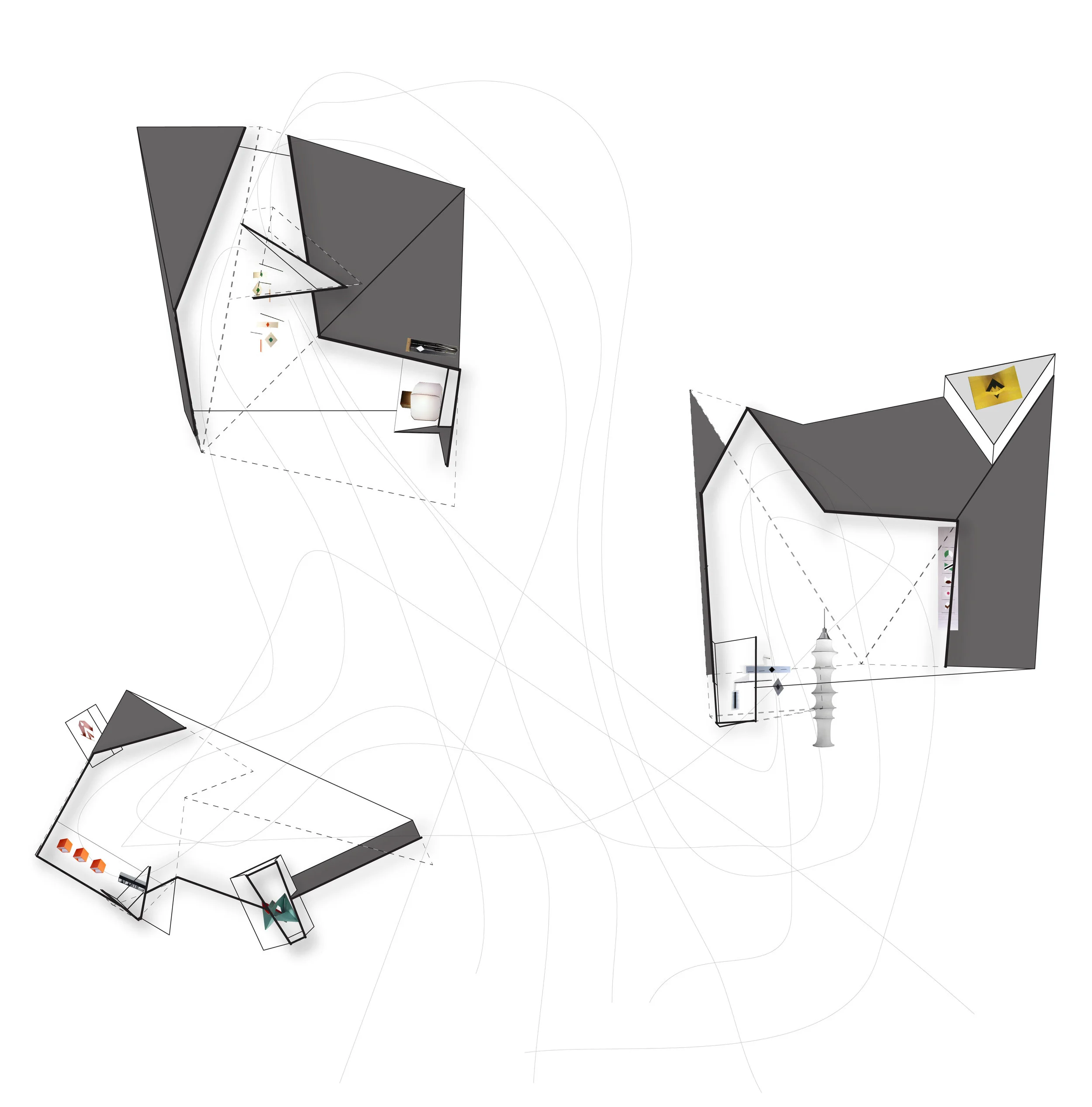  pavilion plan sections&nbsp;showing object placement 