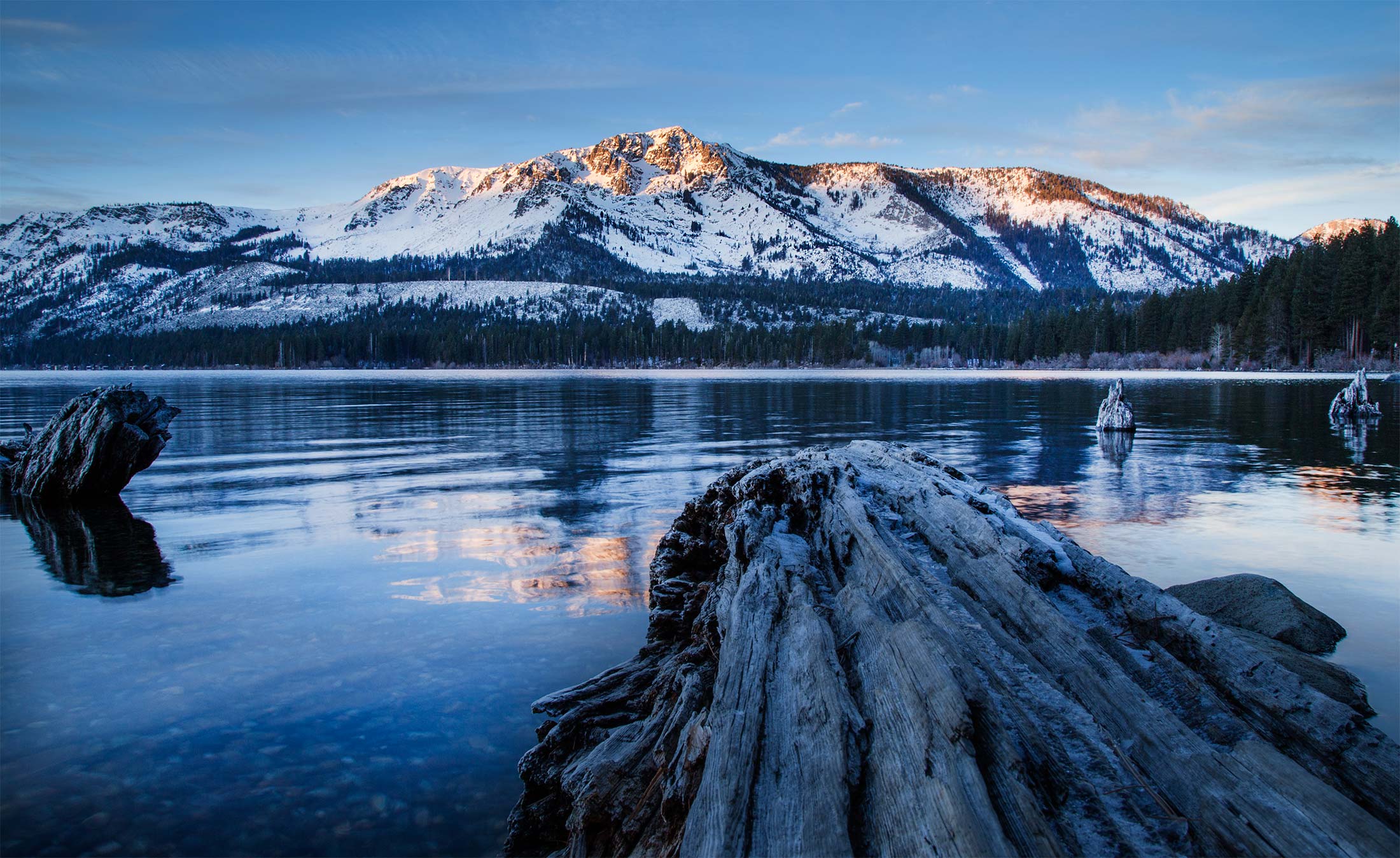 Sunrise on Mt. Tallac from Fallen Leaf Lake, CA