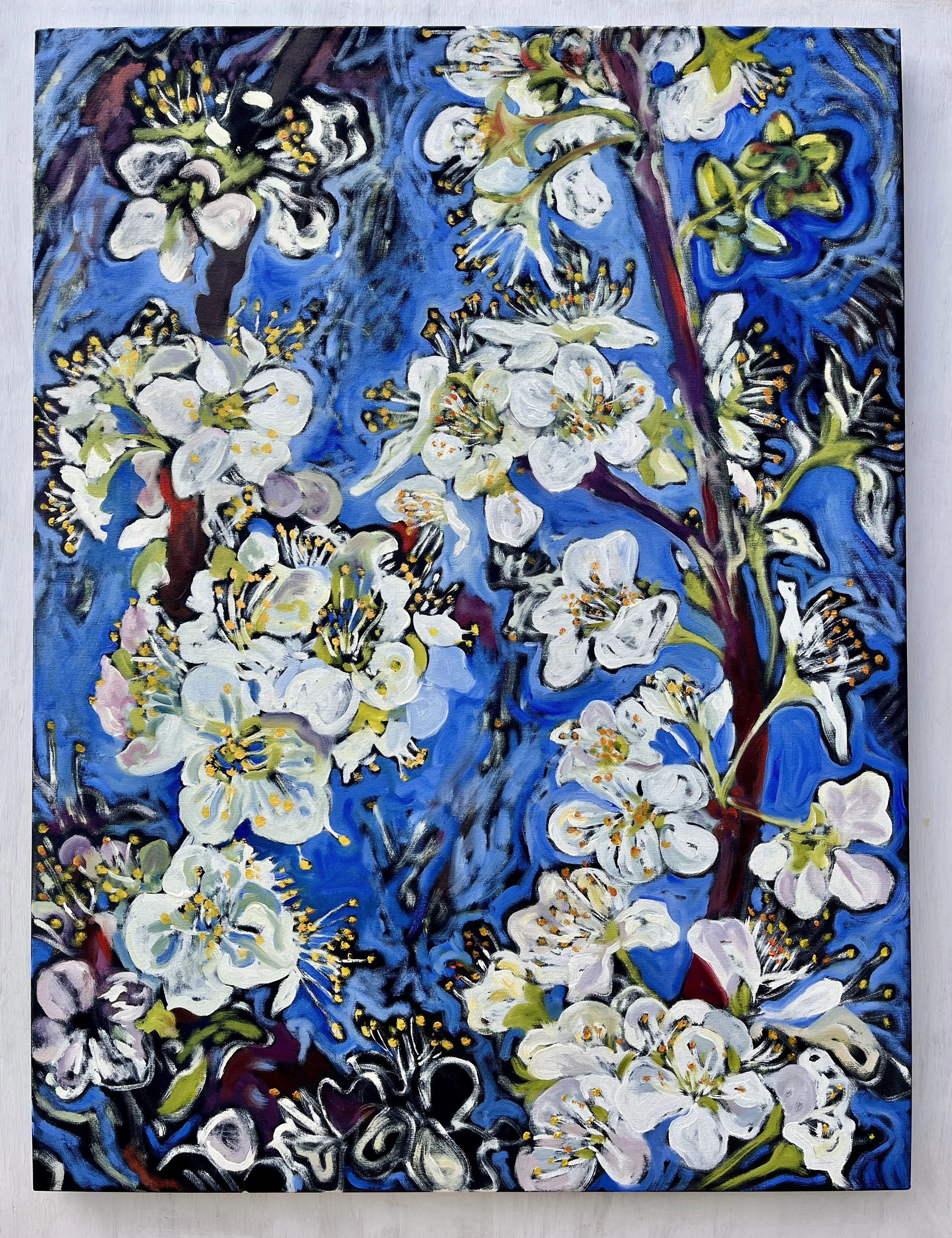 Plum Flowers Before Frost, 2026 | acrylic and oil on canvas | 40 x 30 inches 