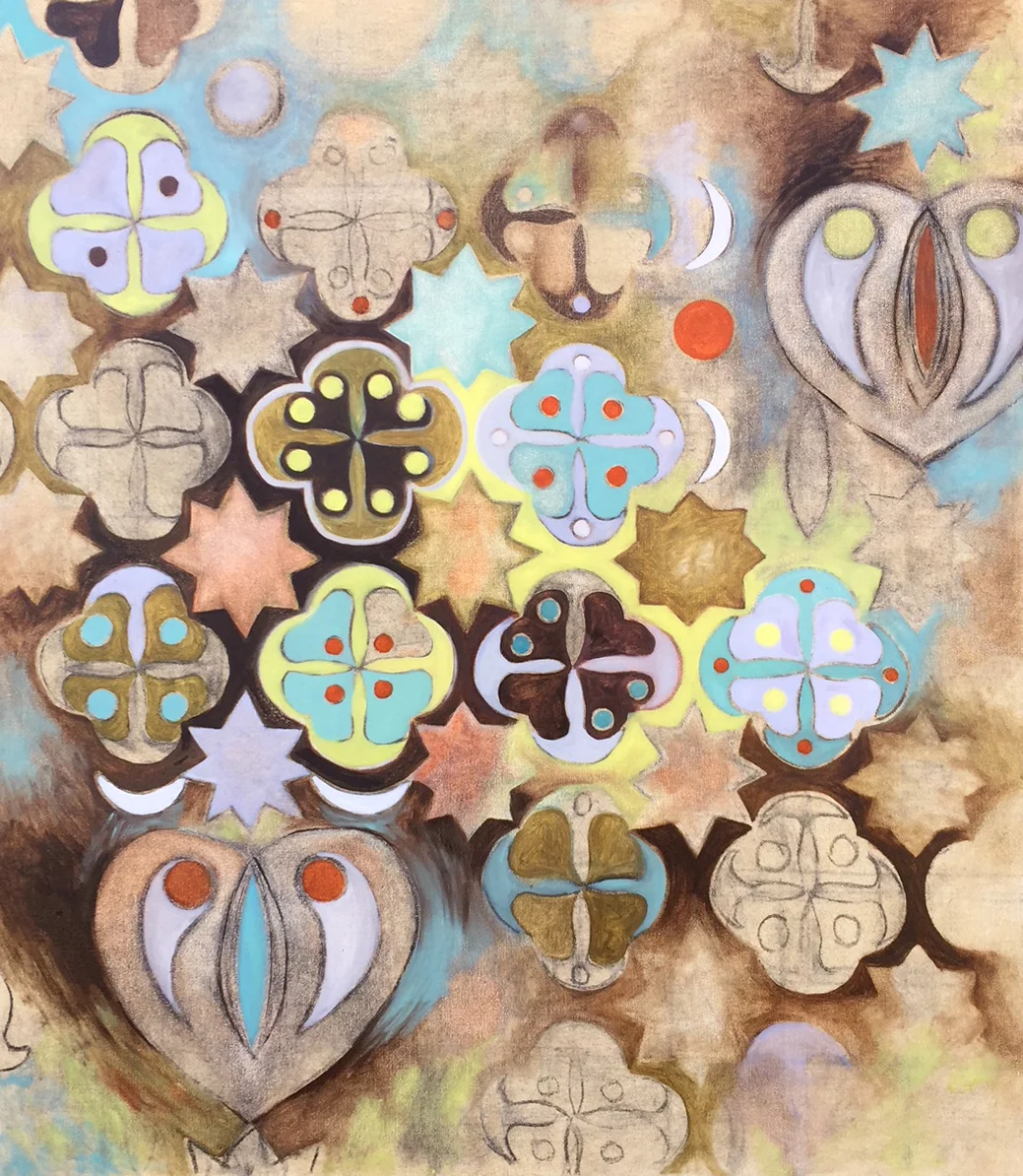 Forms of the Depths, 2019, earth pigments and walnut oil on linen, 32 x 28 inches