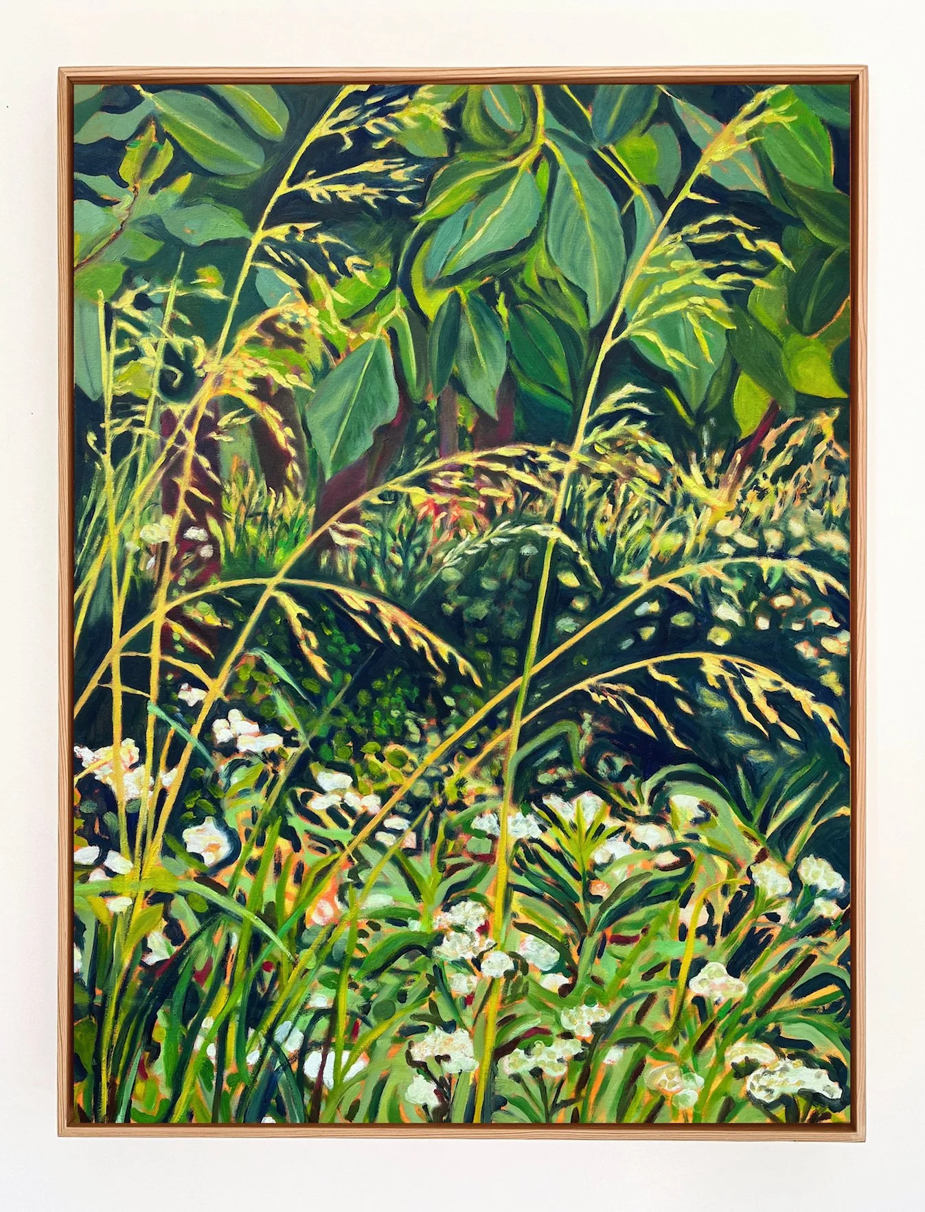Hickory, Grass, and Yarrow, 2026 | acrylic and oil on canvas | 40 x 30 inches 