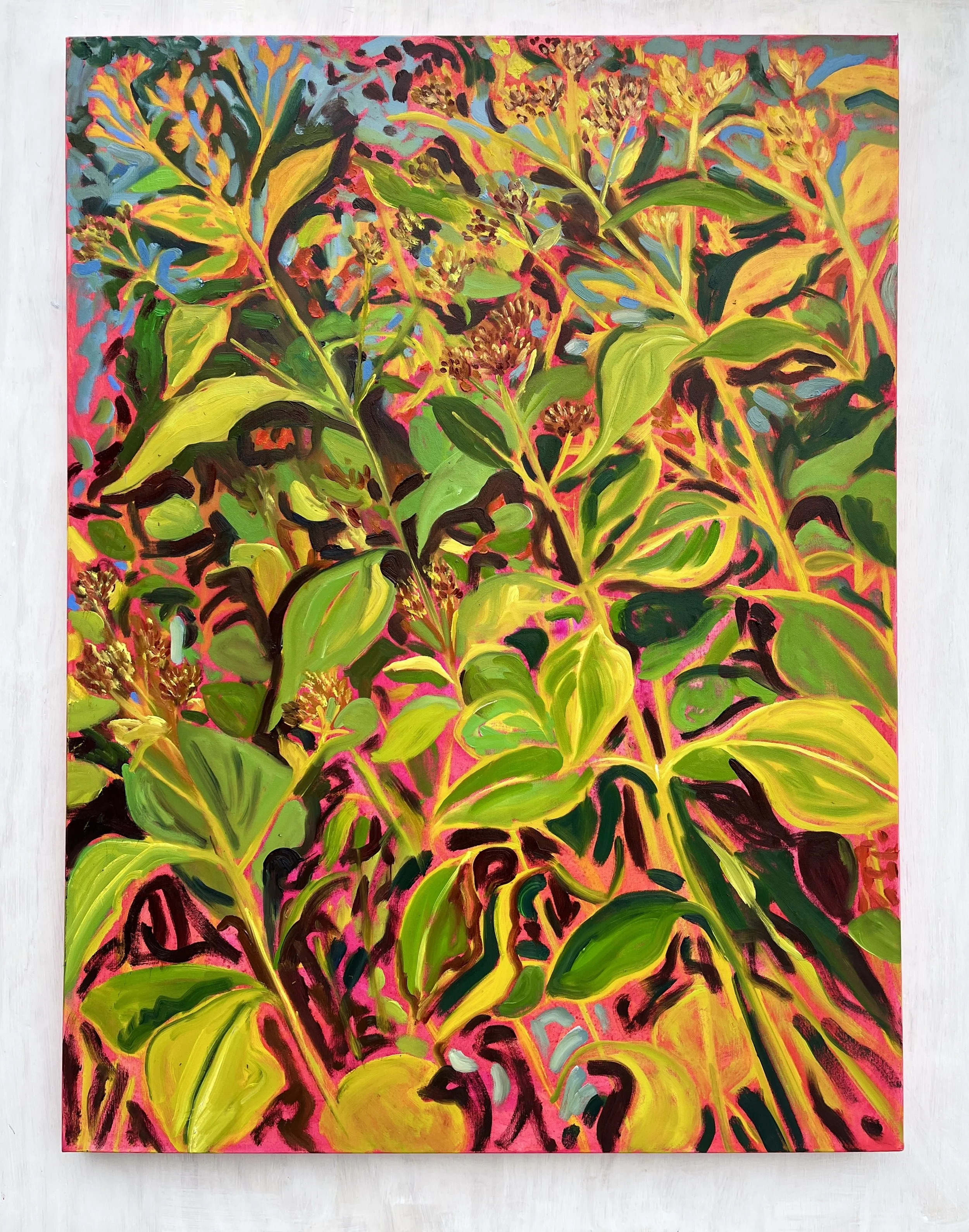 Wingstem in Wind, 2025 | oil and acrylic on canvas | 40 x 30 inches