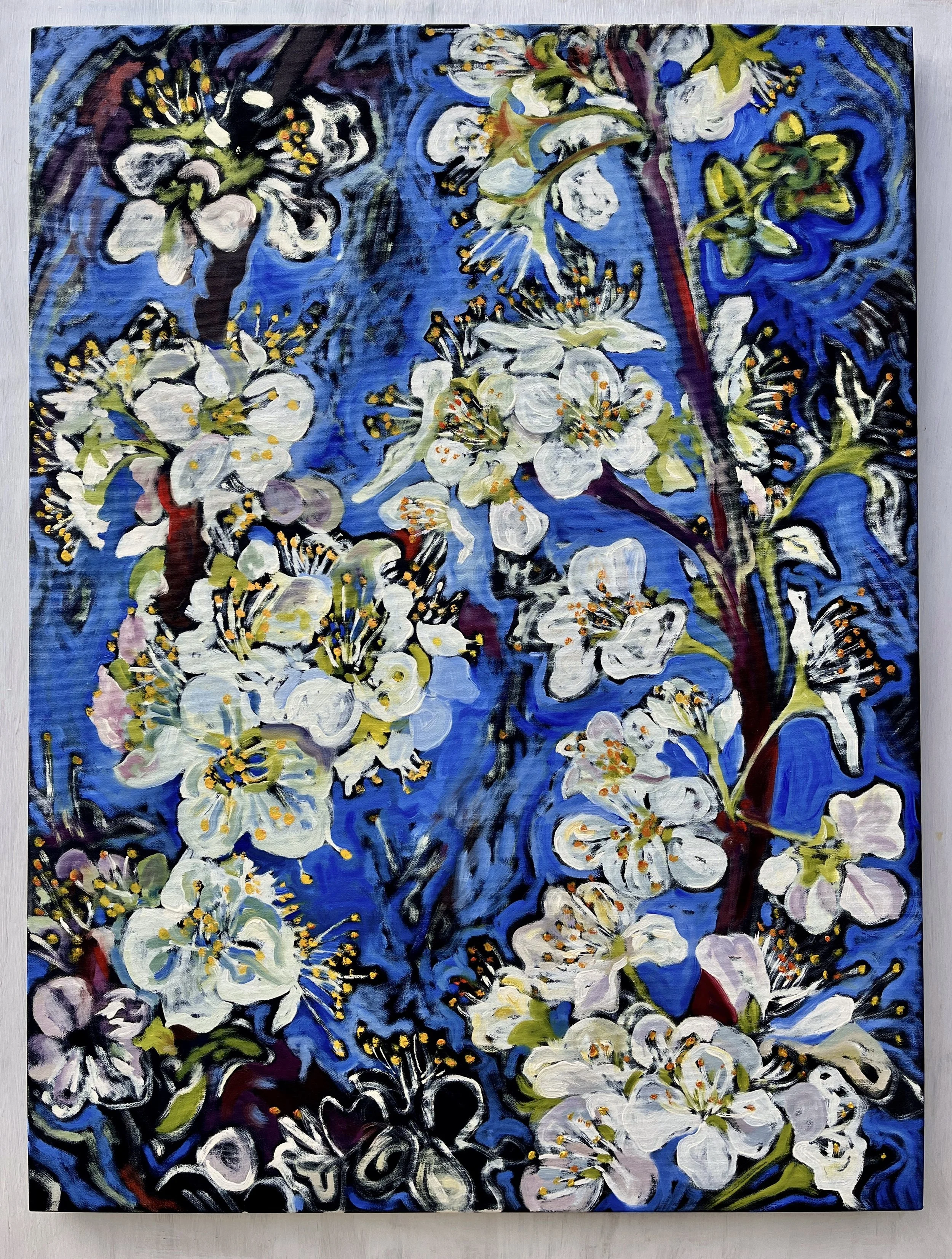 Plum Flowers Before Frost, 2026 | acrylic and oil on canvas | 40 x 30 inches 