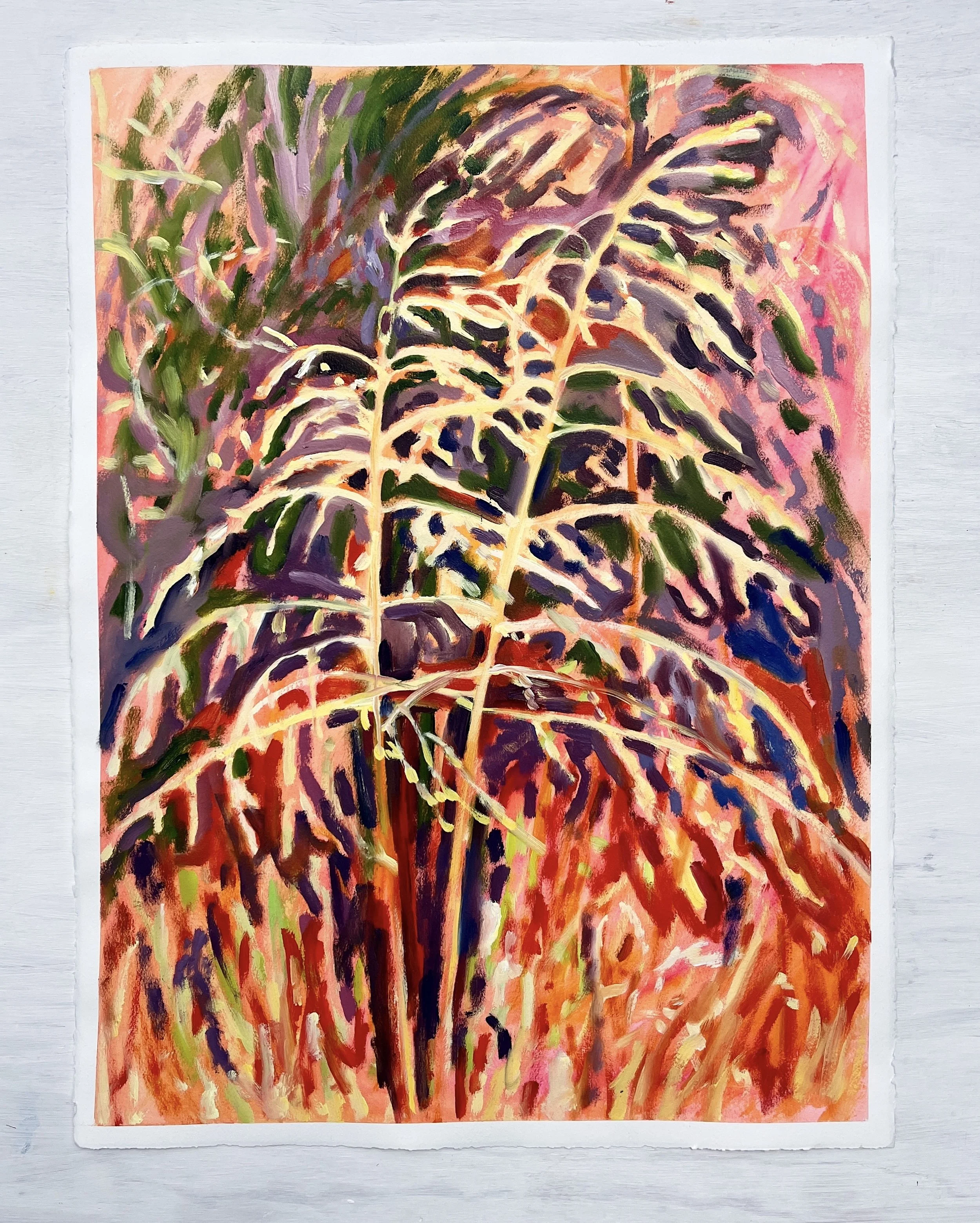 Switchgrass, 2026 | acrylic and oil on arches oil paper | 30 x 22 inches 