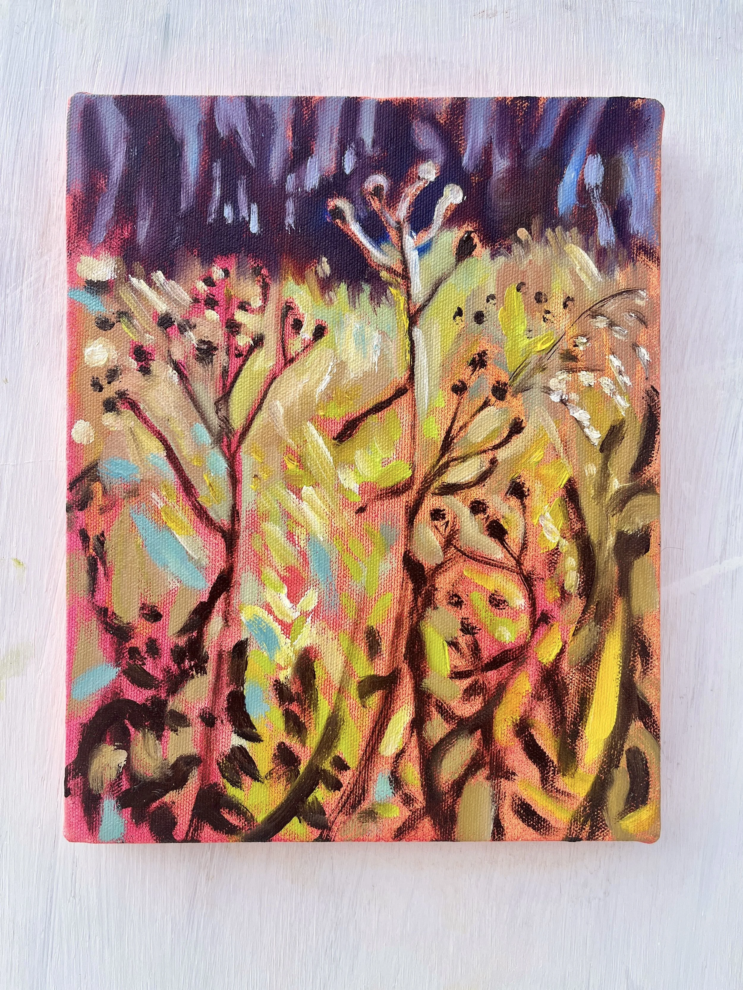 Dusk Meadow, 2025 | acrylic and oil on canvas | 10 x 8 inches 