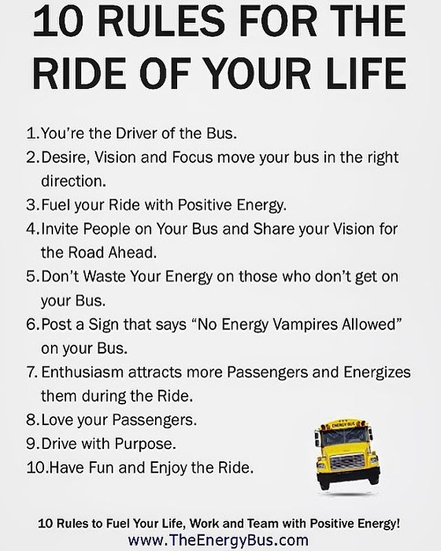 Thankful to be the driver of my bus and have it on route to fulfilling my dreams and filled with positive energy and passengers. Highly recommend The Energy Bus by @jongordon11 Be an energy radiator, not an energy vampire/drain.