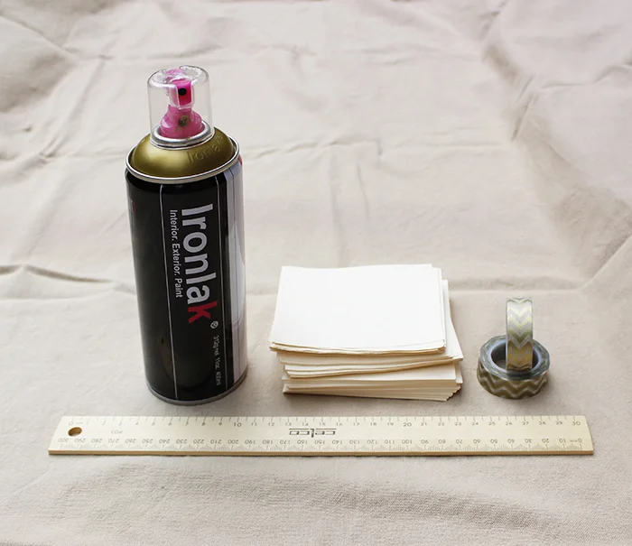 Materials needed for Gold DIY Paper Christmas Tree