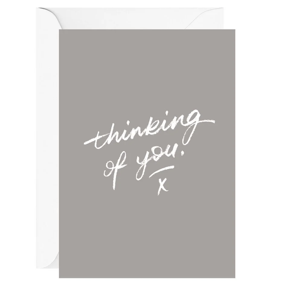 Thinking of you – Greeting card (grey)
