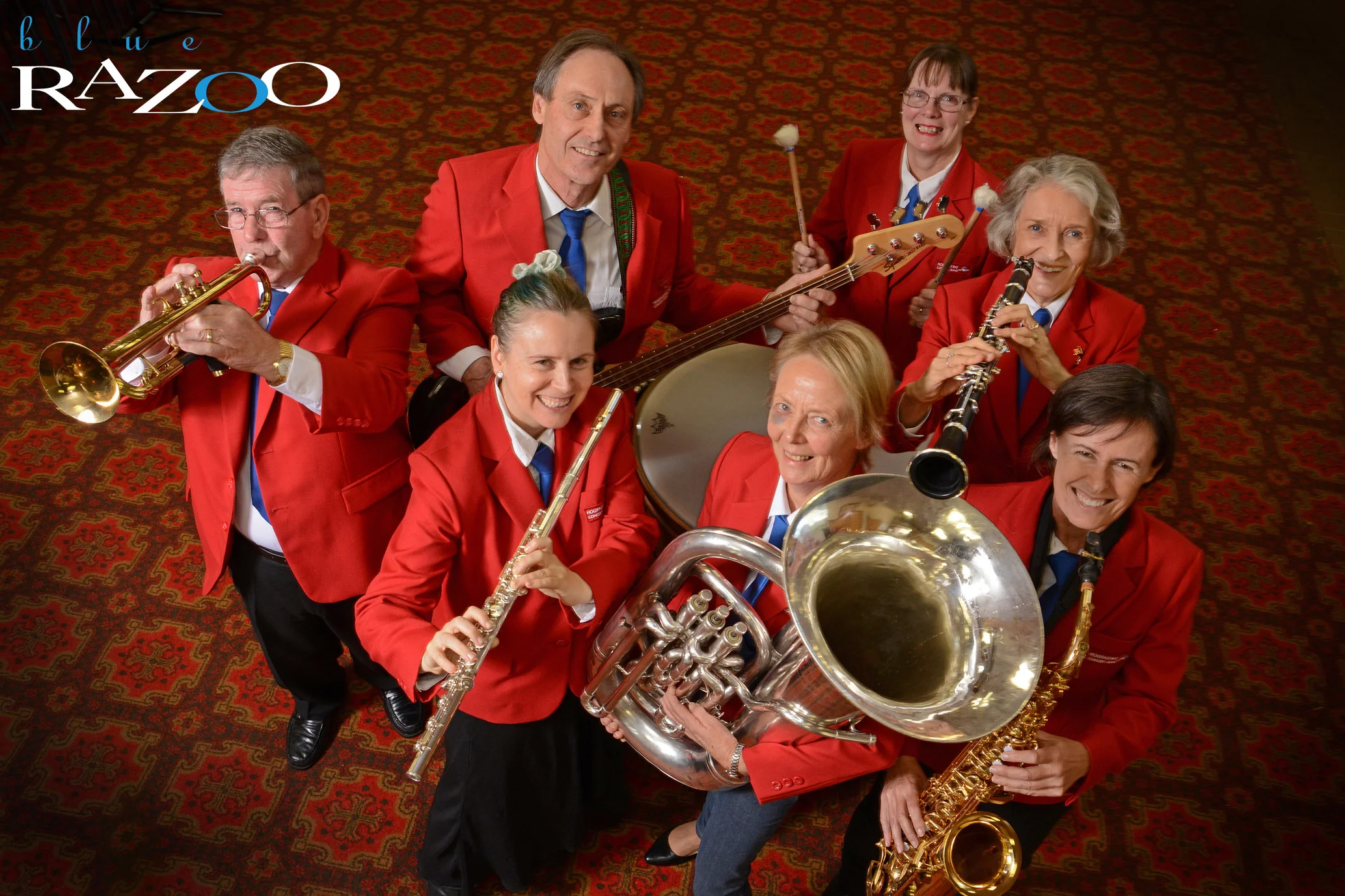 City of Holdfasts Concert Band, "Get the Tuba front and centre, then get everyone around the Tuba". Poor Lady, apparently they're very heavy.