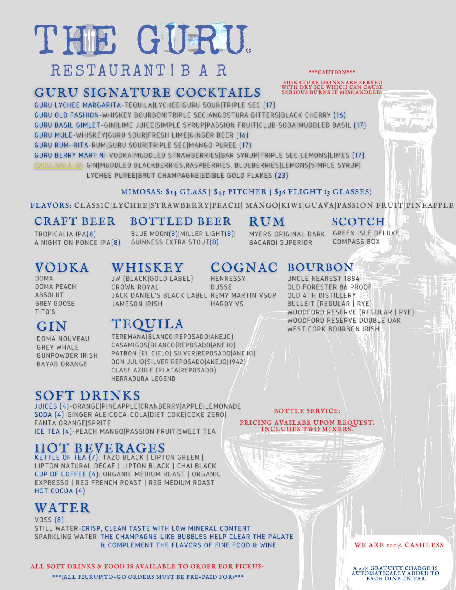 Guru Restaurant and Bar MENU — FASHION GURU AGENCY