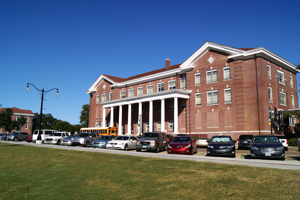 The reconstructed front lawn of Southern Hall, The University of Southern Mississippi. October 30, 2014, Hattiesburg, Miss.