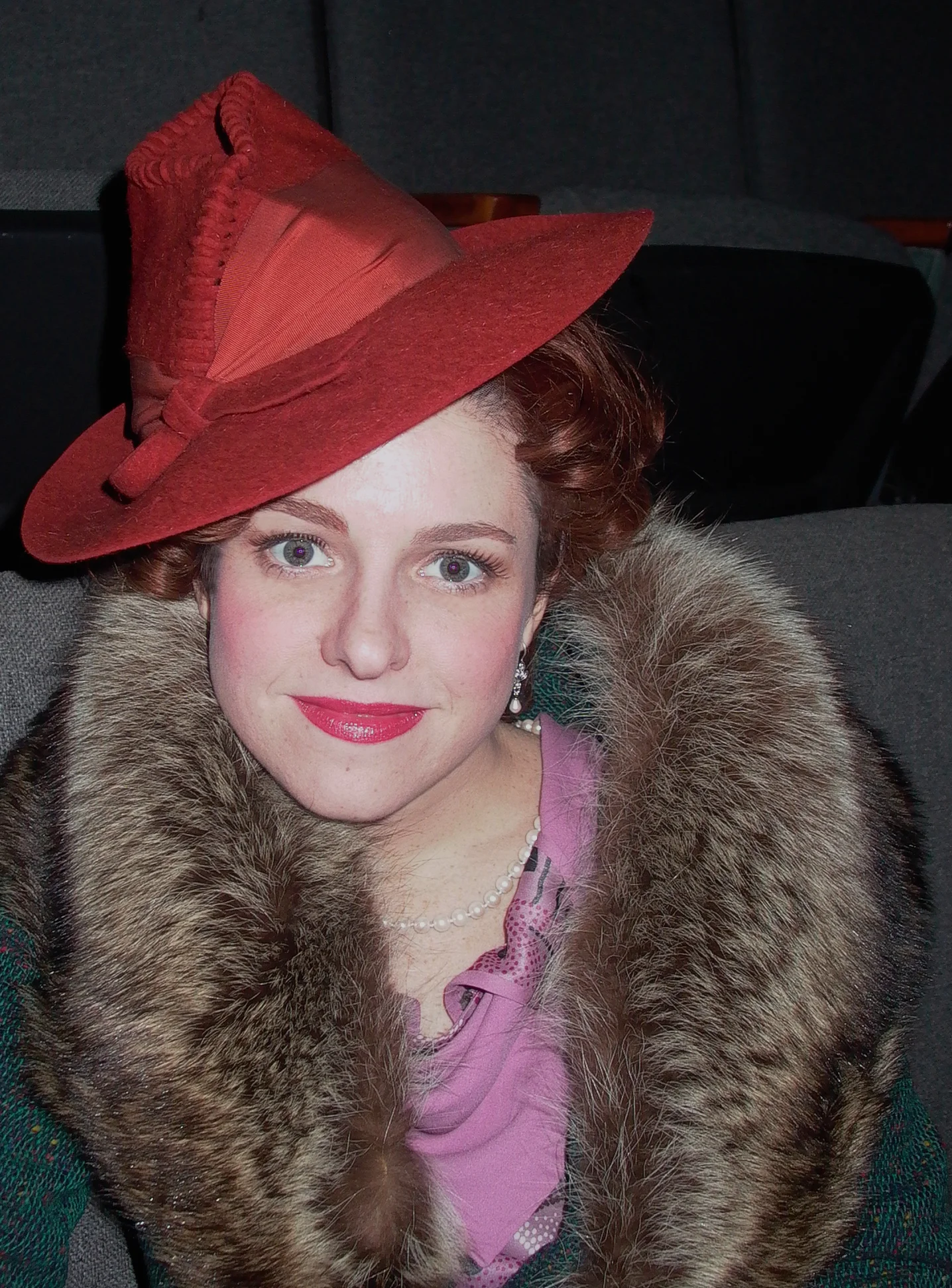 Milliner - wife rust hat.JPG