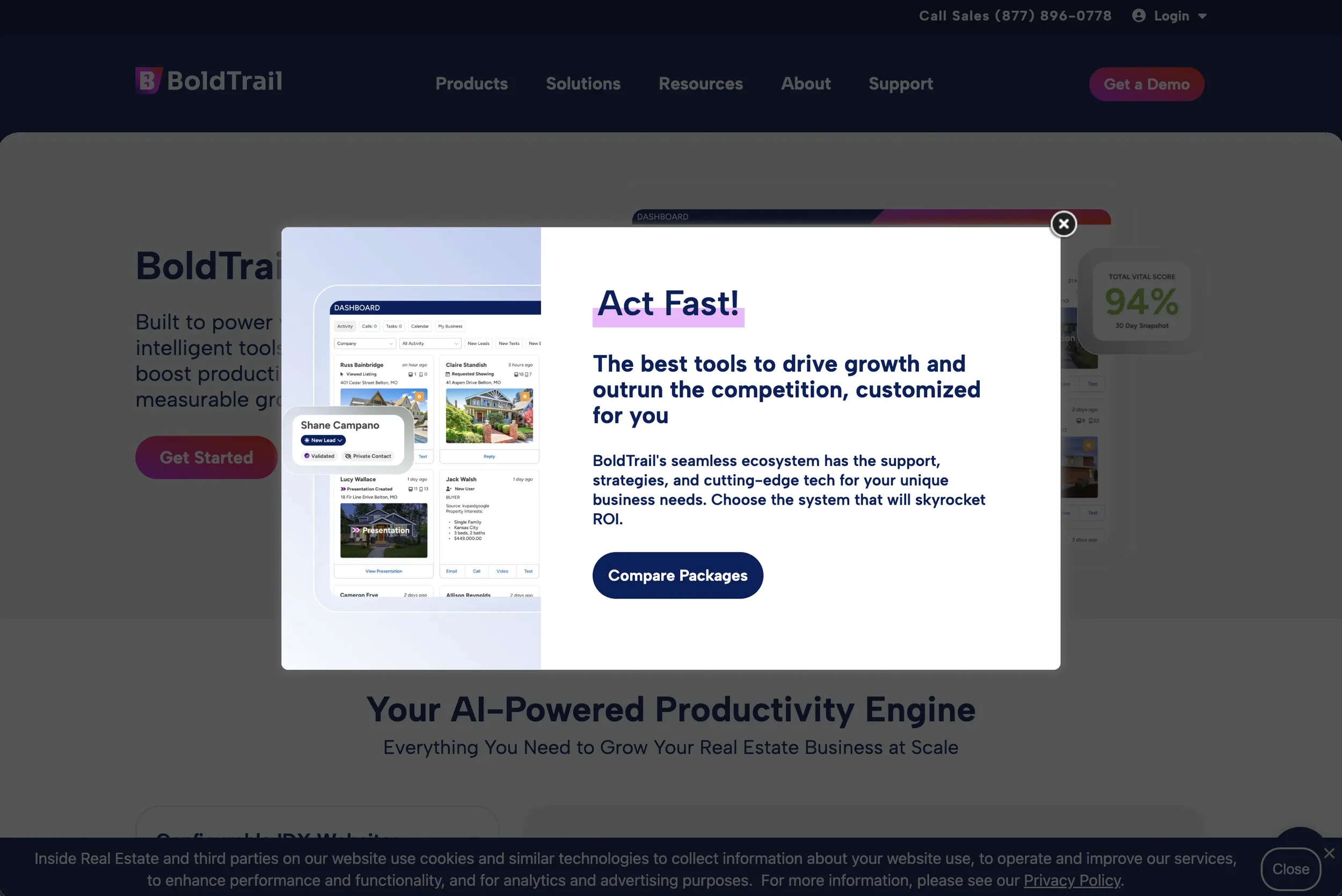 BoldTrail Site Optimization Pop Up Modal
