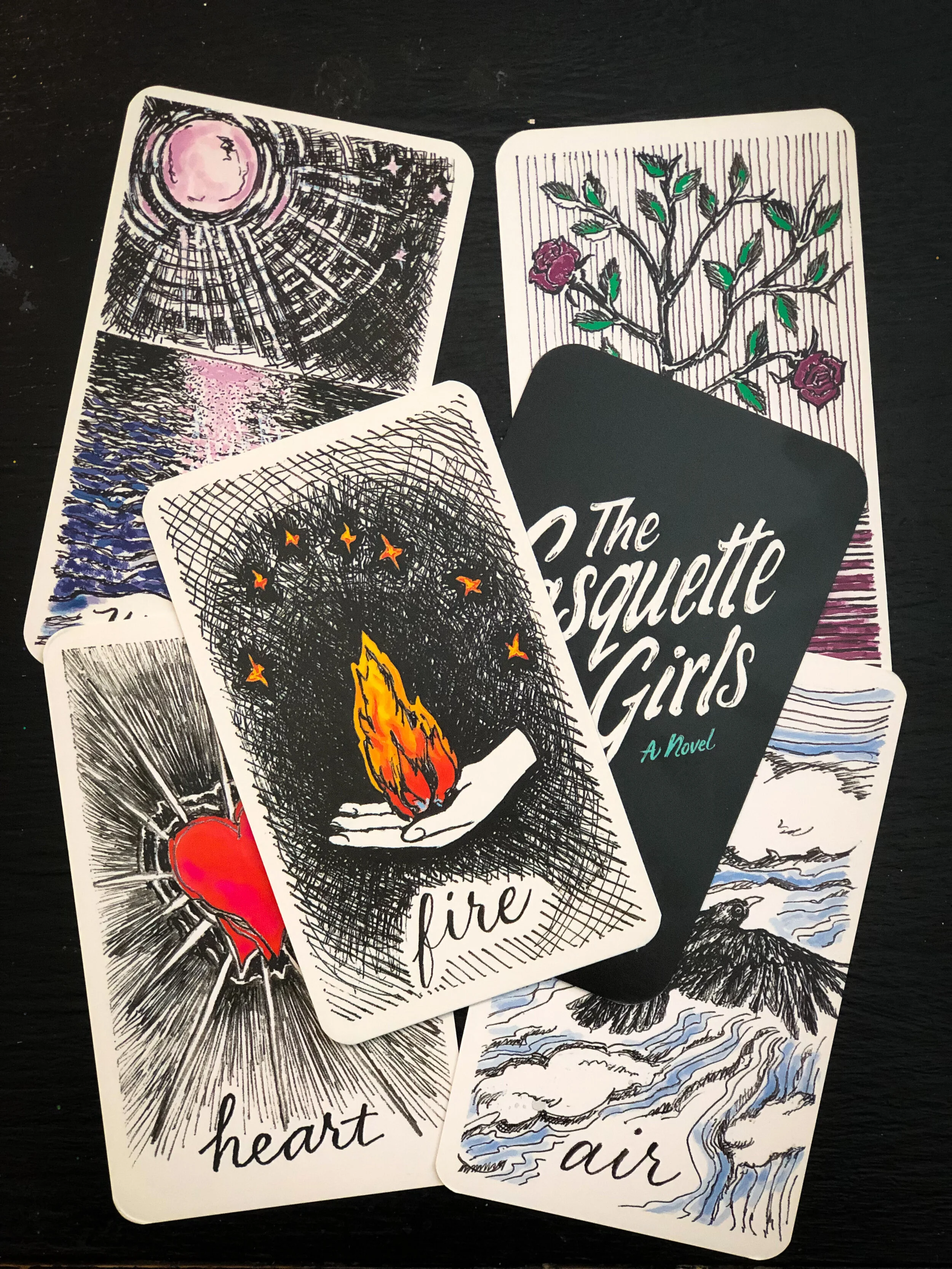 The Casquette Girls Elemental Tarot Bookmarks (Quote Backs)