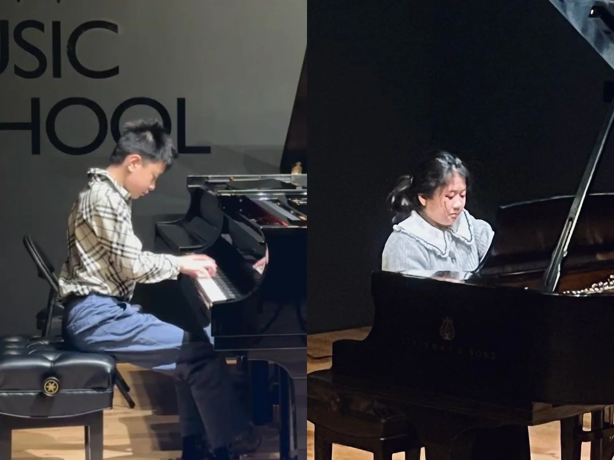 Victoria Young and Constantine Wang, New Music School Piano Students