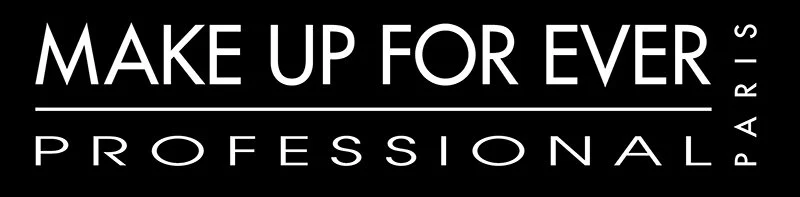 Black background with white text reading "Make Up For Ever Professional Paris" in a stylized font.