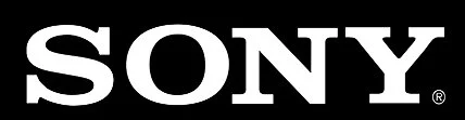 Sony logo in white on a black background.