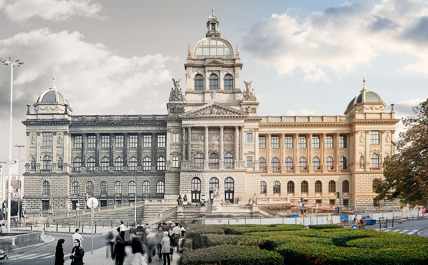 Na přání klienta jsem i vytvořil prolnutí s historickou fotografií