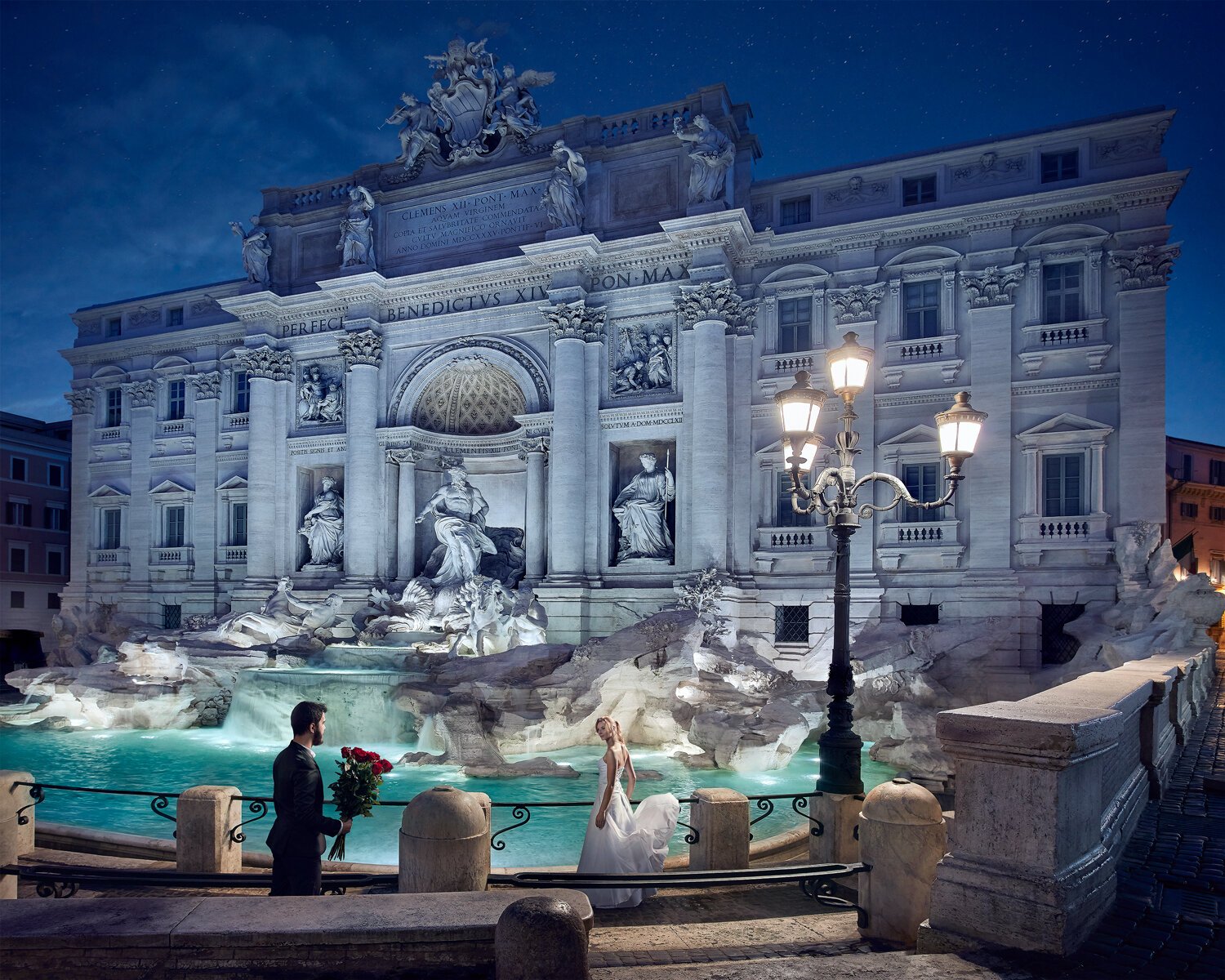 Night travel photography for hotel shows wedding location, travel photography in Roma, Italy - Fontain di Trevi_JiriLizler_Hospitality Photographer.jpg