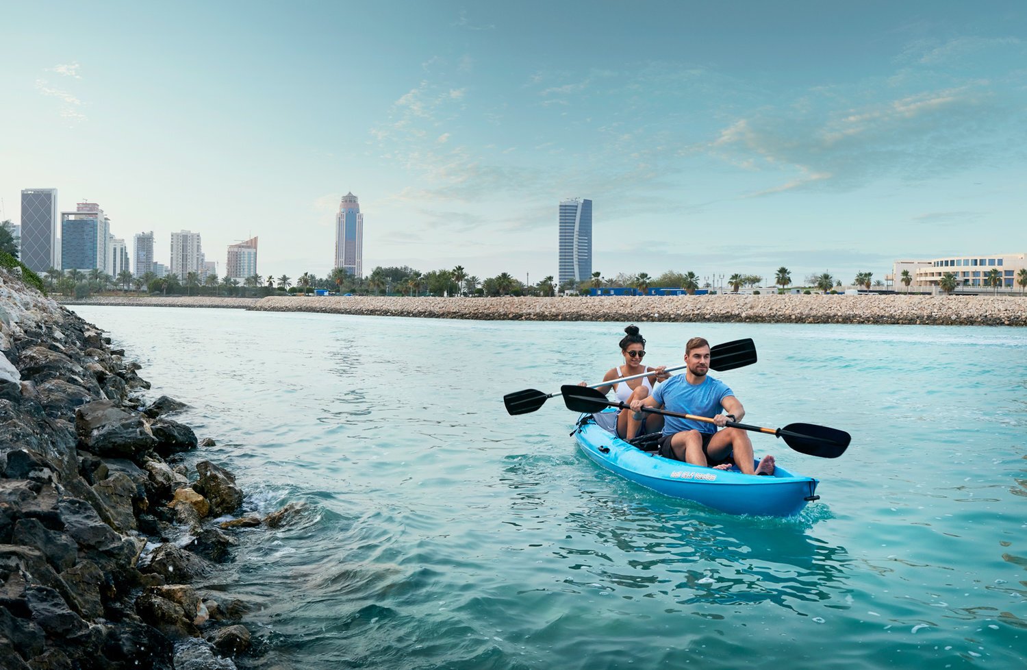 Exterior photography of grand hyatt doha qatar - Couple on kayak_JiriLizler_Architecture Photographer.jpg