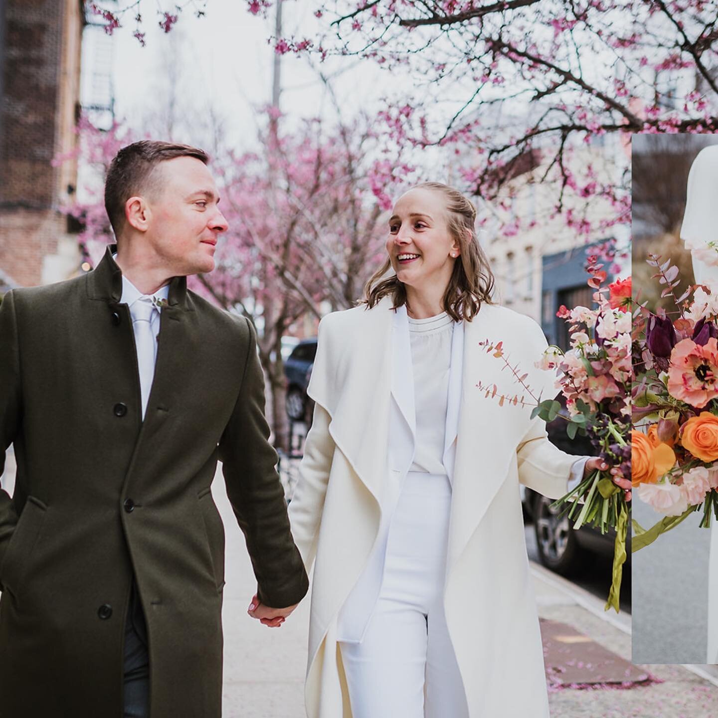 These two tied the knot on an early spring day along the Brooklyn waterfront with their families and besties to witness. Such a sweet and heartfelt ceremony.
Flowers: @foxfodderfarm 
Officiant: @honeybreakofficiants