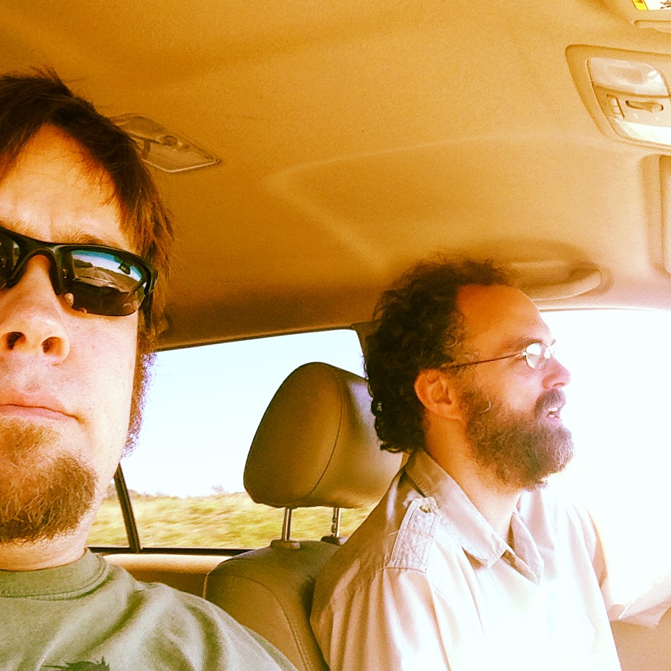 Pete and Ken on the road in Texas. October 2014.