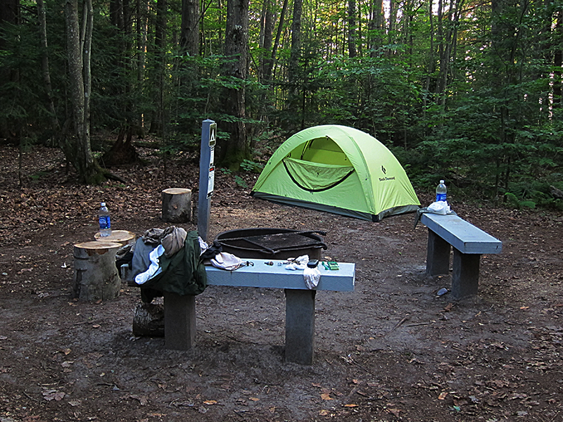 Breaking camp at dawn with only three miles until the ferry.