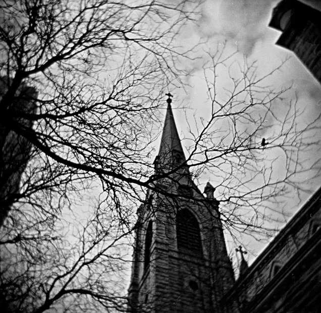 Holga Prints-Church Steeple, Chicago