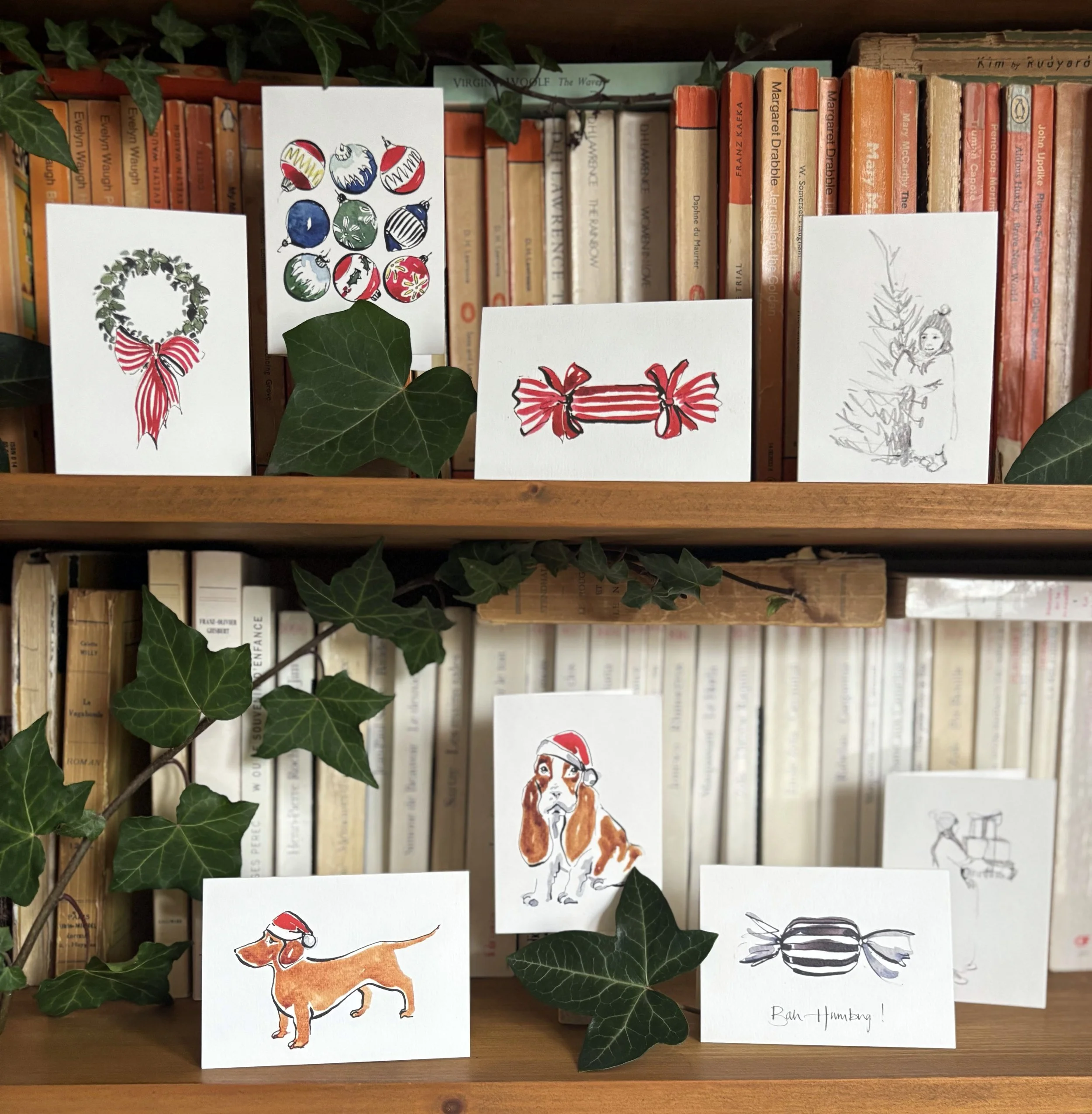 mini cards on book shelf.jpg