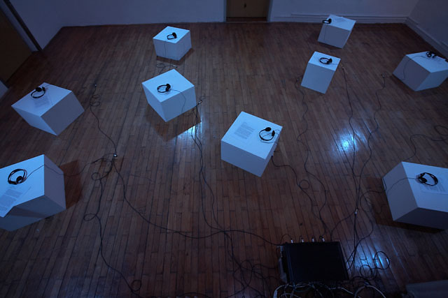 Installation view, City Of Women Festival, Ljubljana: revised soundtrack for a 2 channel installation