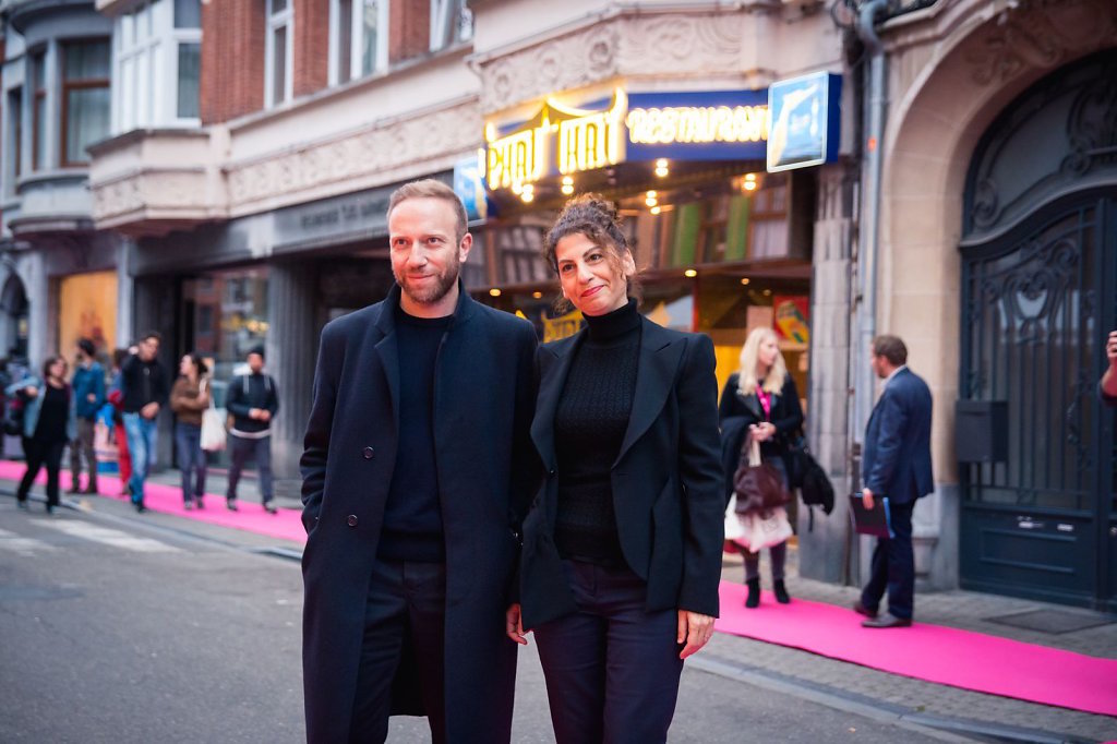 Pink carpet at the Namur Film Festival in Belgium, right before the award ceremony