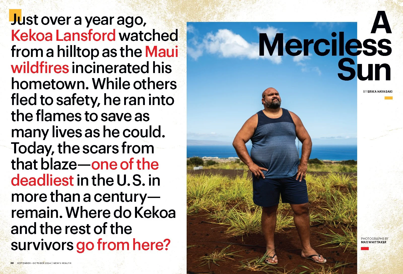 Men's Health: Kekoa Lansford, Maui Wildfire Survivor