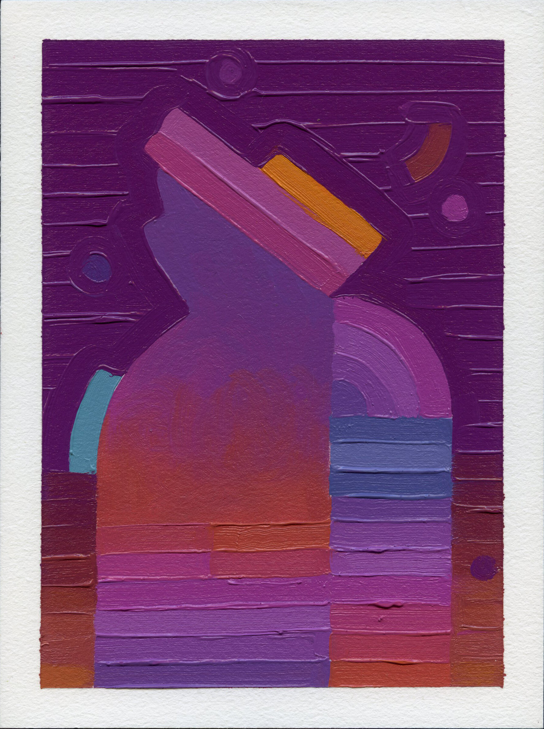 Violet Shape Tower With Orange