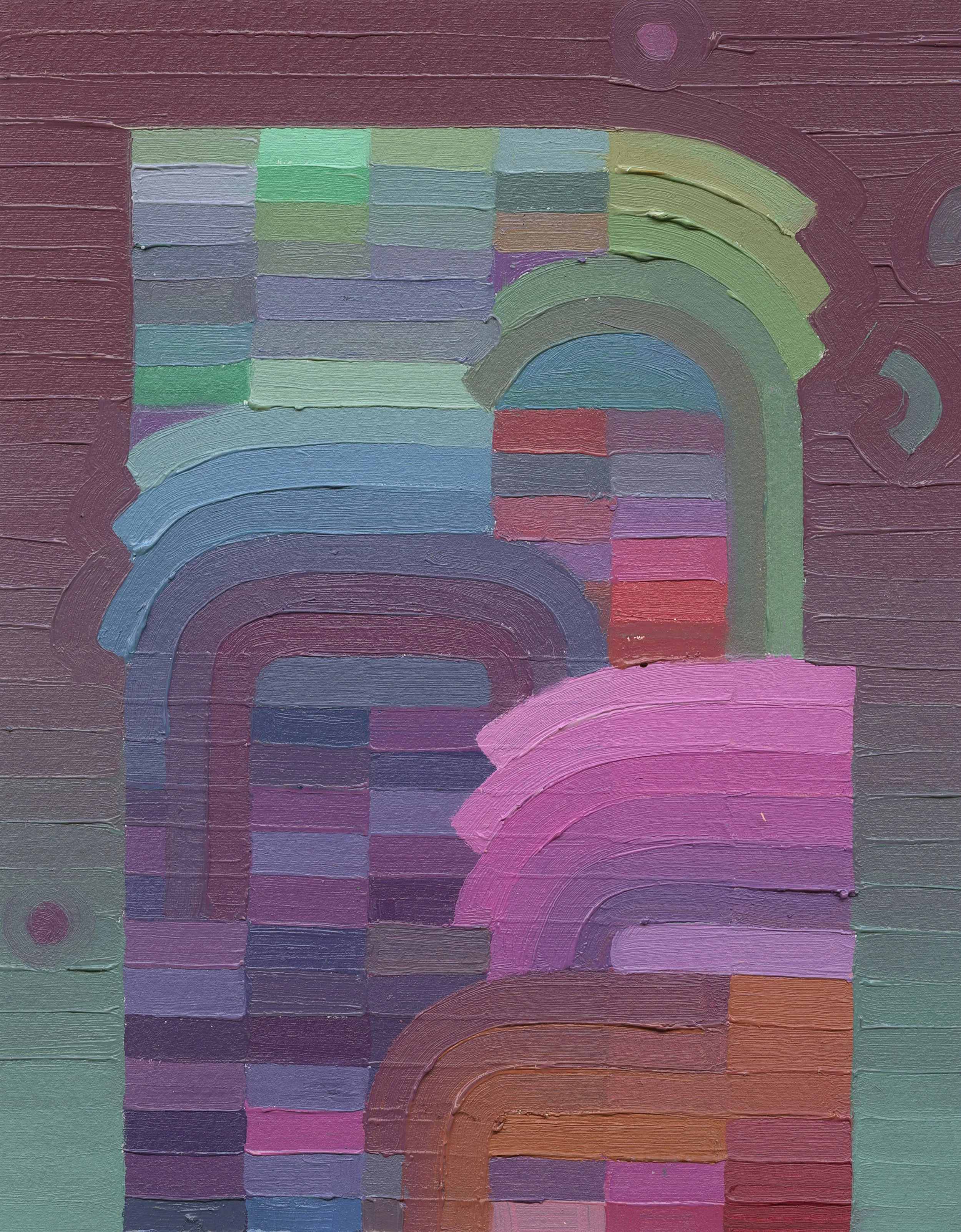 Maroon Chartreuse Tower_8x10 inches_Oil on paper_$400.jpg