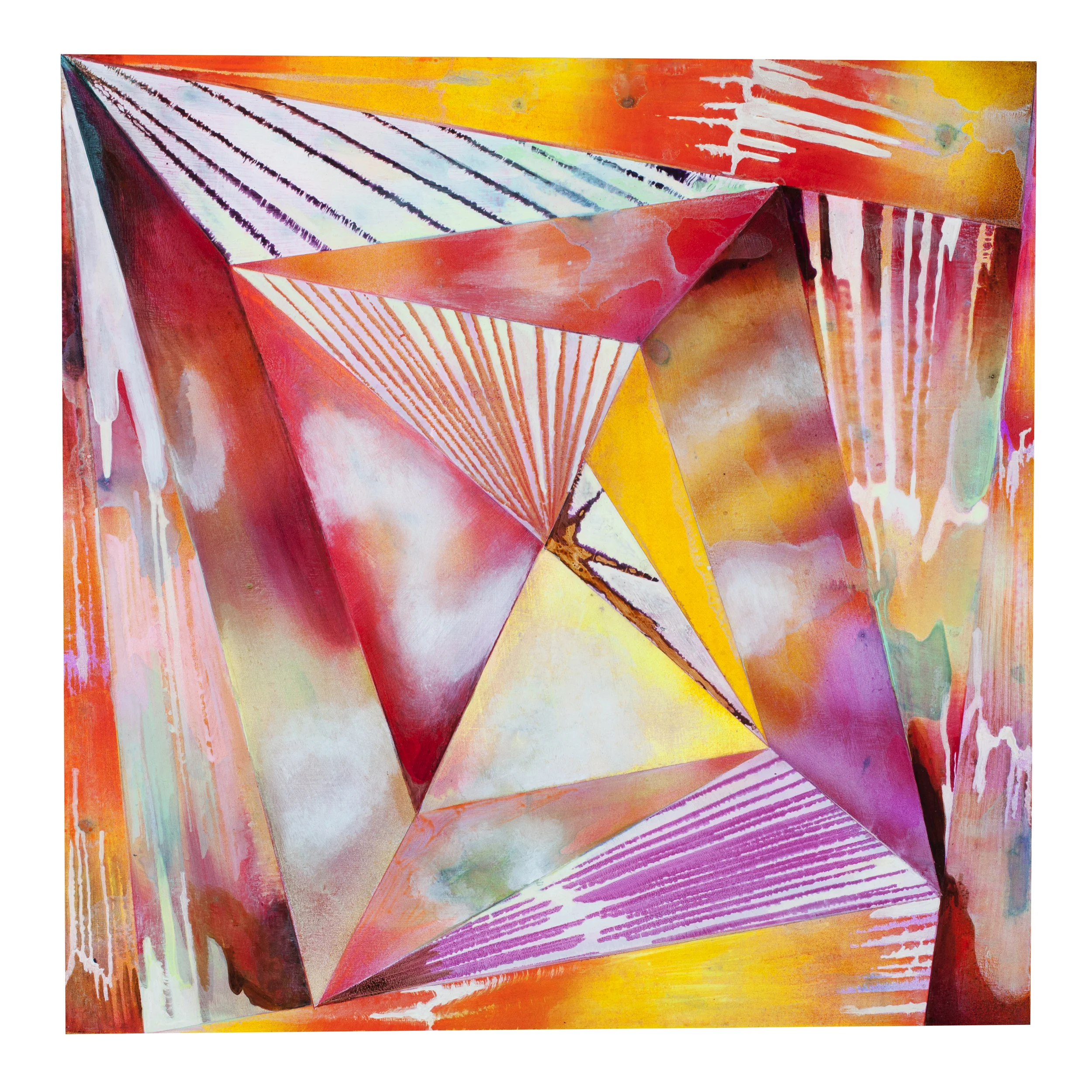  Untitled, 2016. Acrylic and oil paint on panel, 24 inches square.&nbsp; 