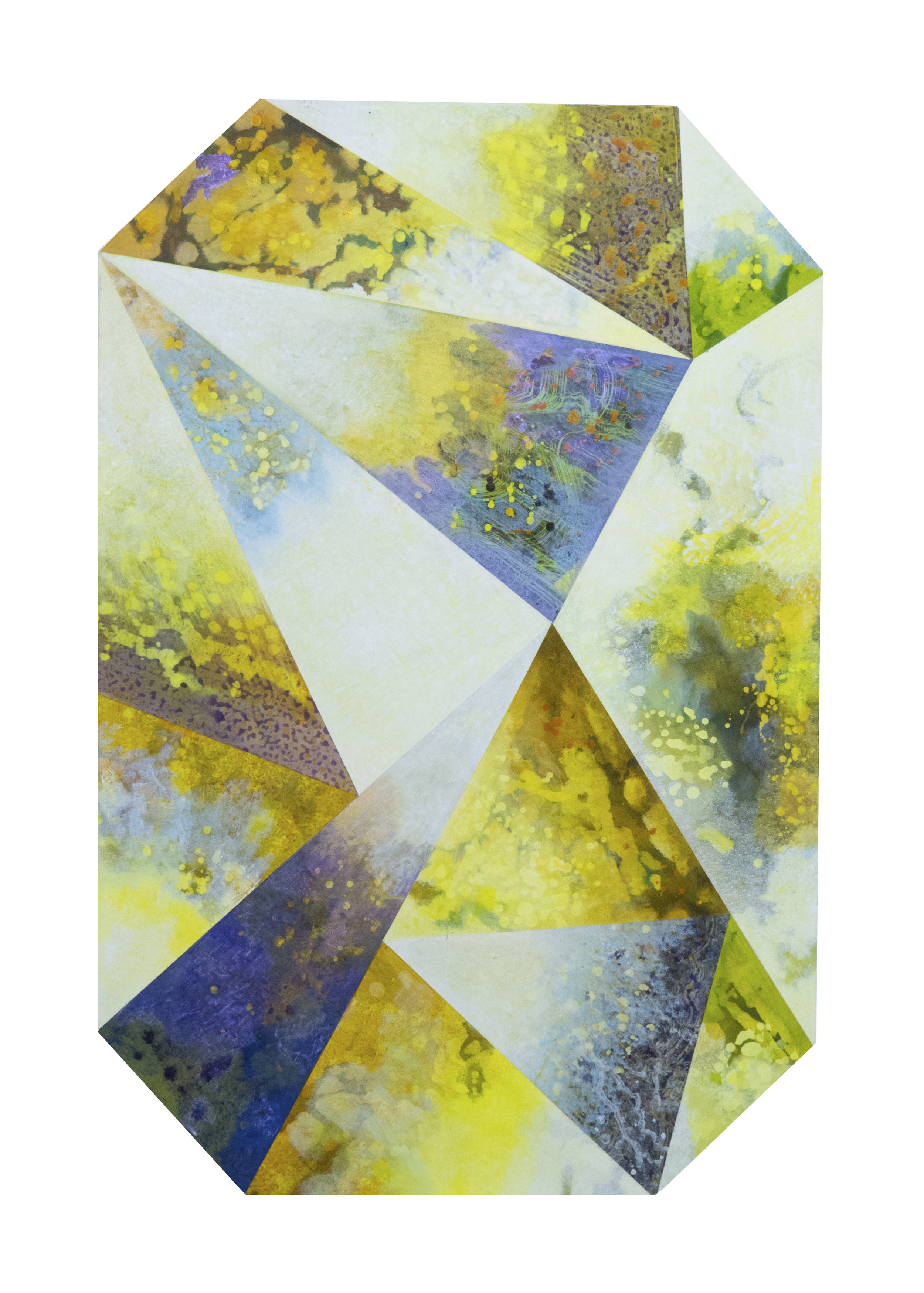   Citrine , 2017. Acrylic on shaped canvas, 36 by 54 inches (outside dimensions). 
