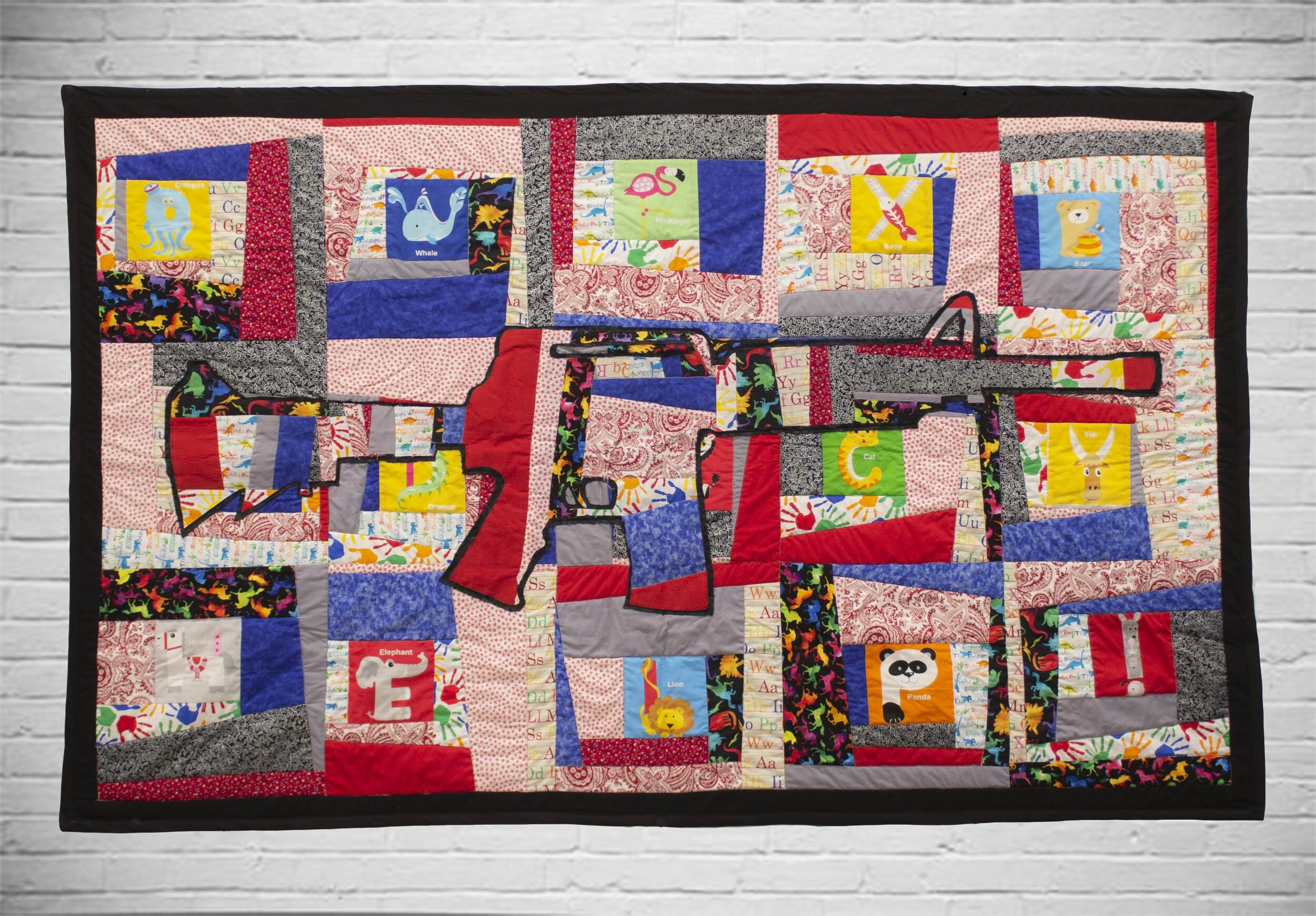  Katie Heinlein,  Duck and Cover , Quilted fabrics. University of New Haven, Senior Seminar, Spring 2019.  