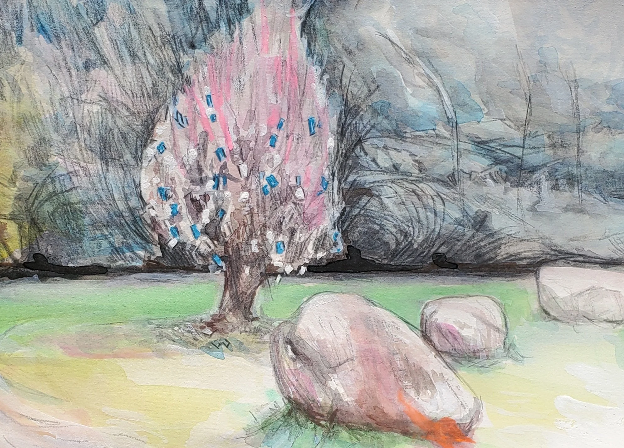 Faerie Tree and Stone