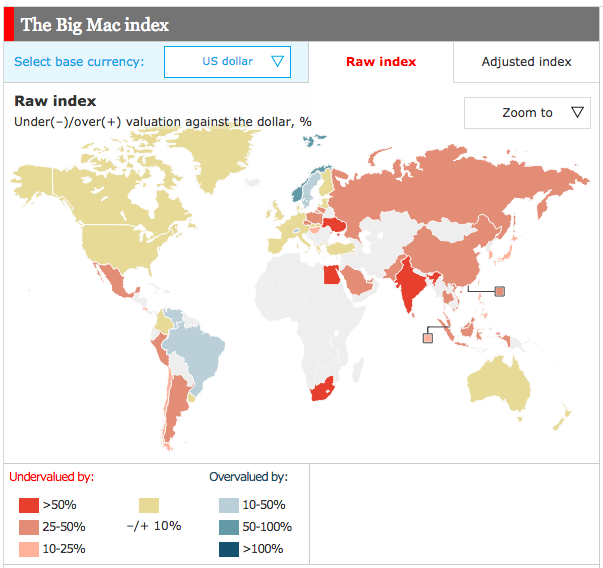 Image part of The Economist's Big Mac index