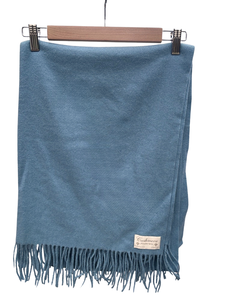Seaglass Green Cashmere Oversized Fringed Scarf