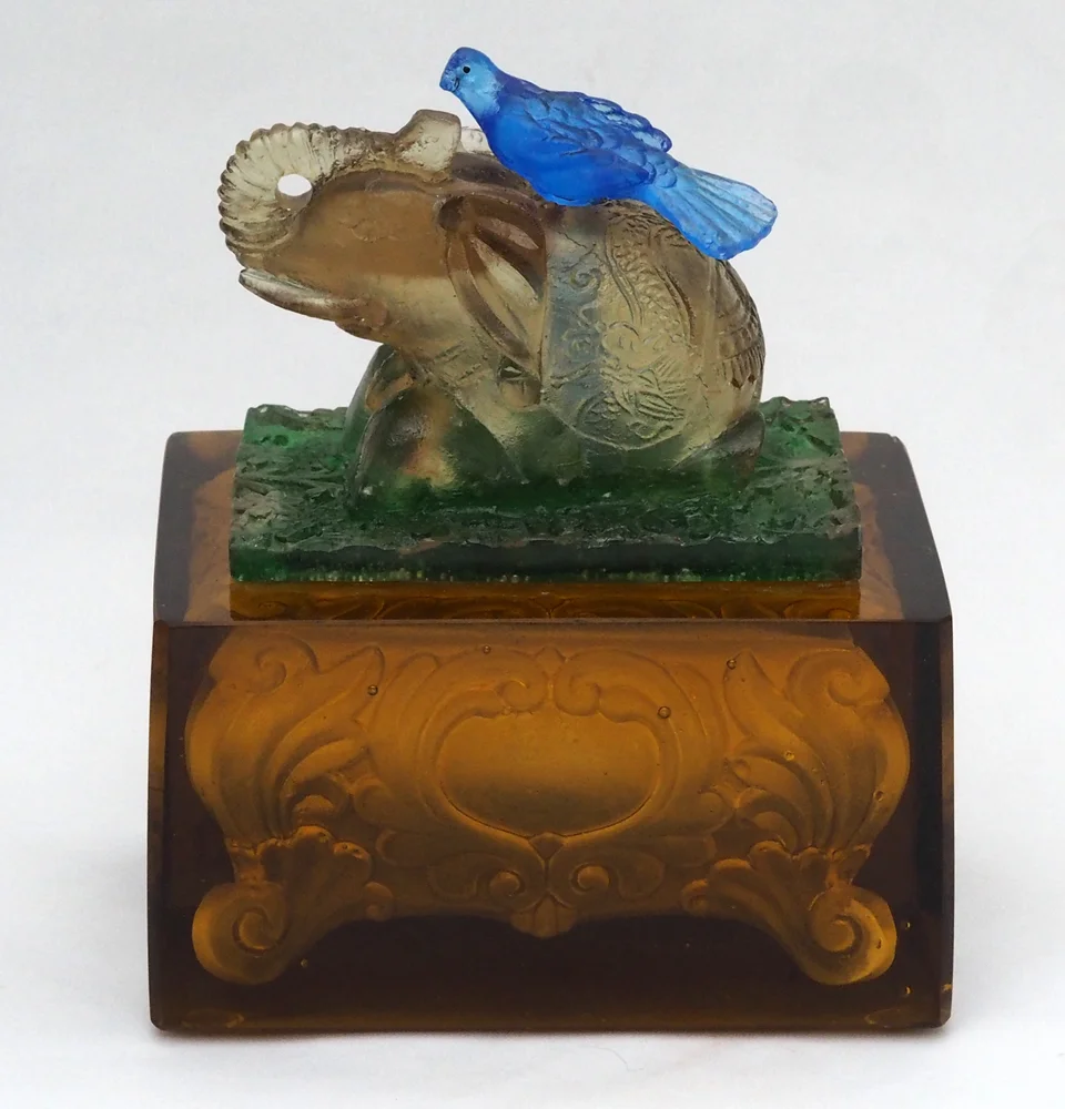 Keepsake - bronze elephant, sapphire bird.jpg