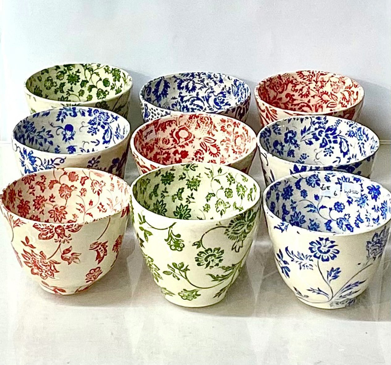 Antique fabric inspired wrapped small bowls